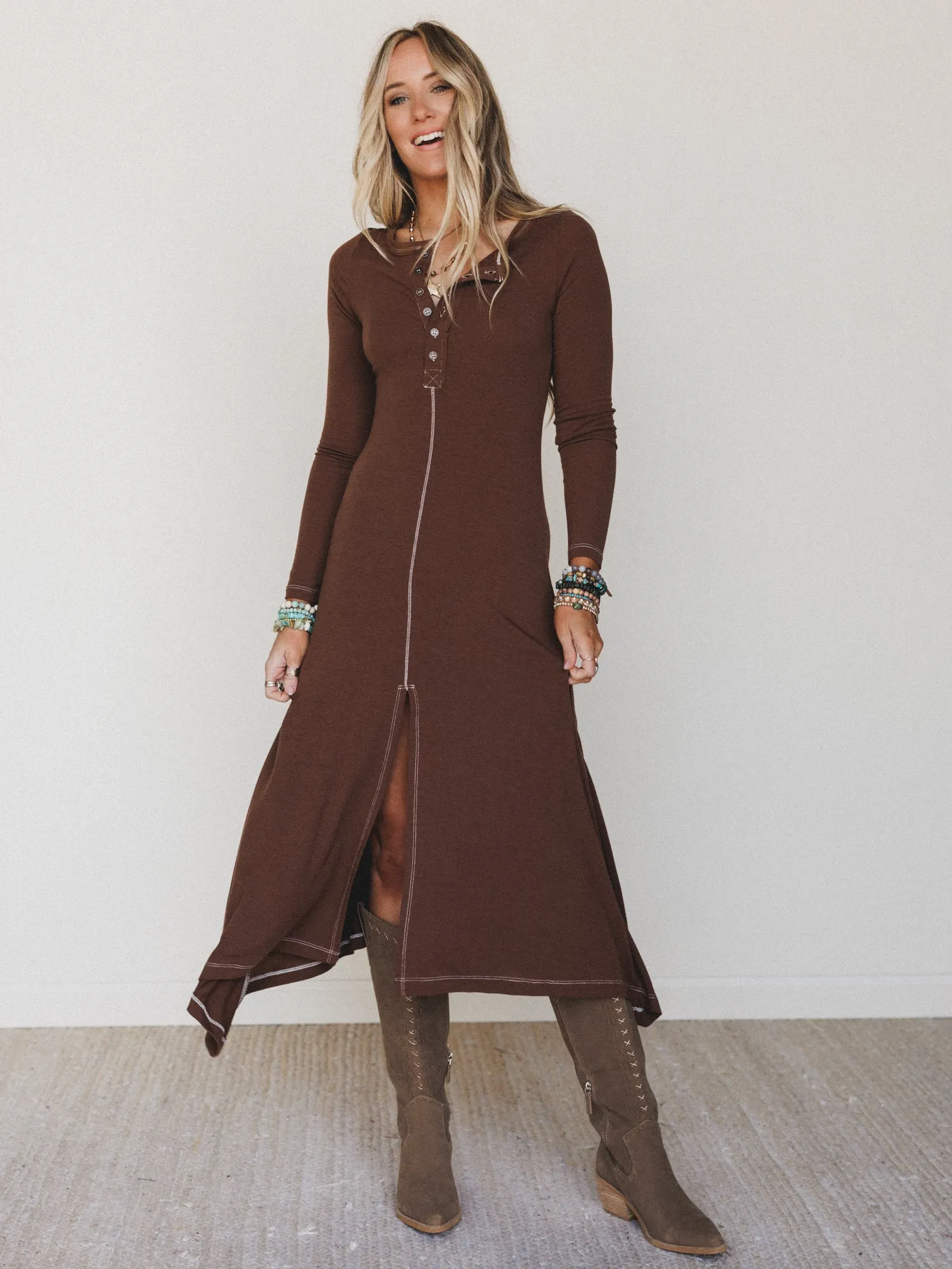 Harlowe Dress - Mocha sold by Three Bird Nest product image thumbnail 2