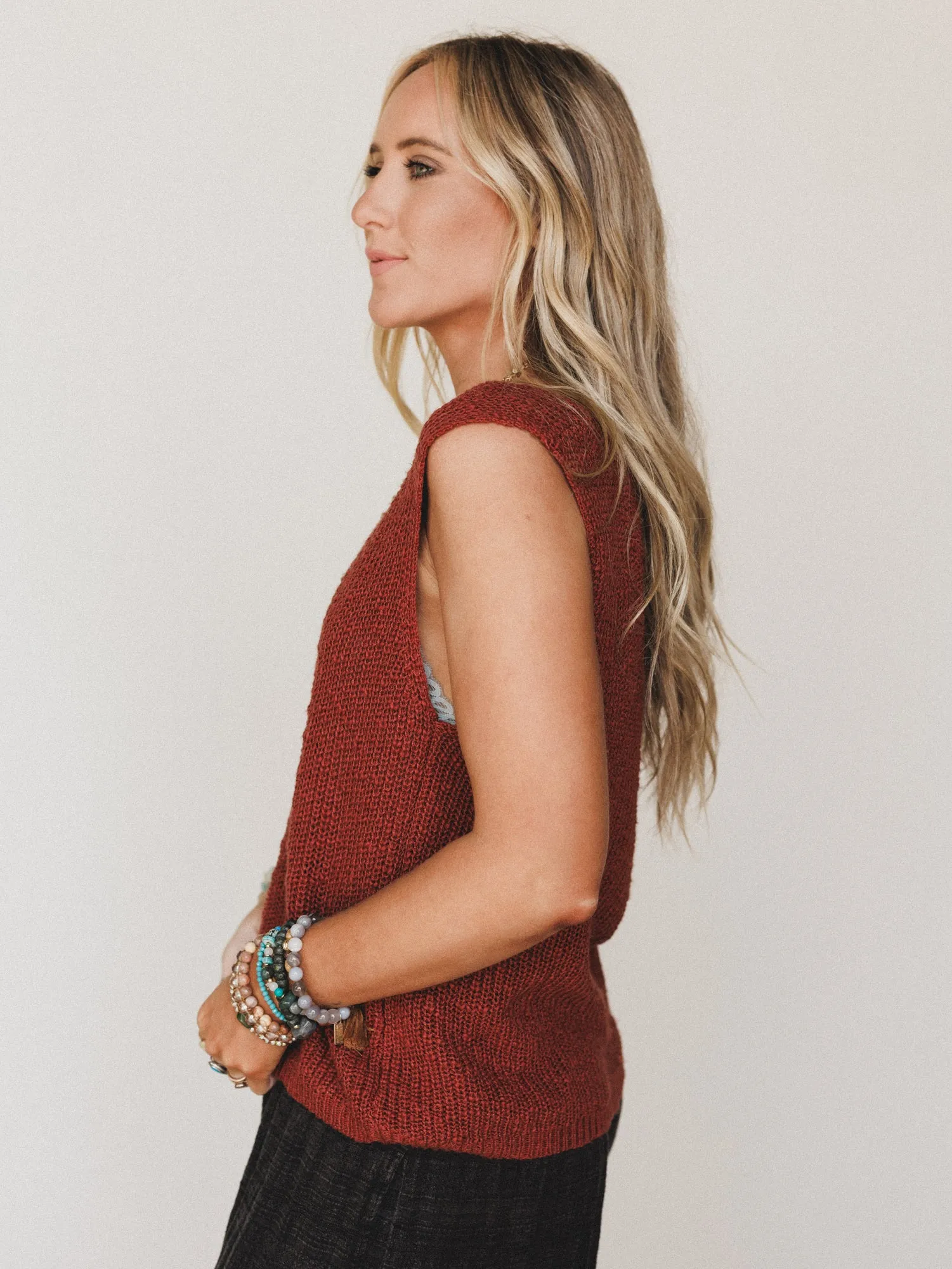 Jane Marie Sweater Top - Rust sold by Three Bird Nest product image thumbnail 2