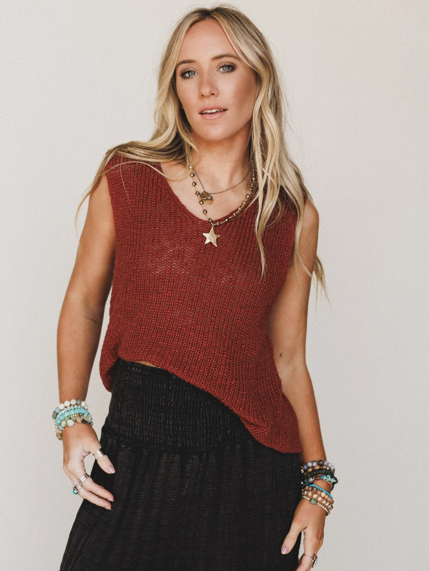 Jane Marie Sweater Top - Rust sold by Three Bird Nest product image thumbnail 3