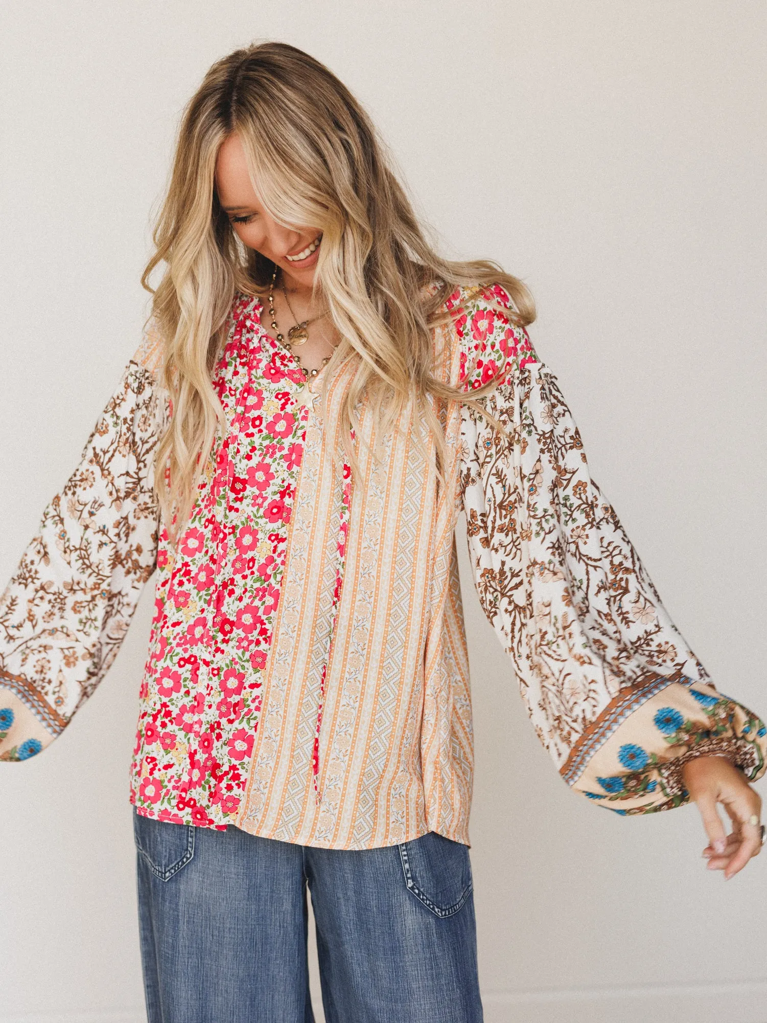 Bohemian Lullabies Blouse - Coral sold by Three Bird Nest product image thumbnail 2