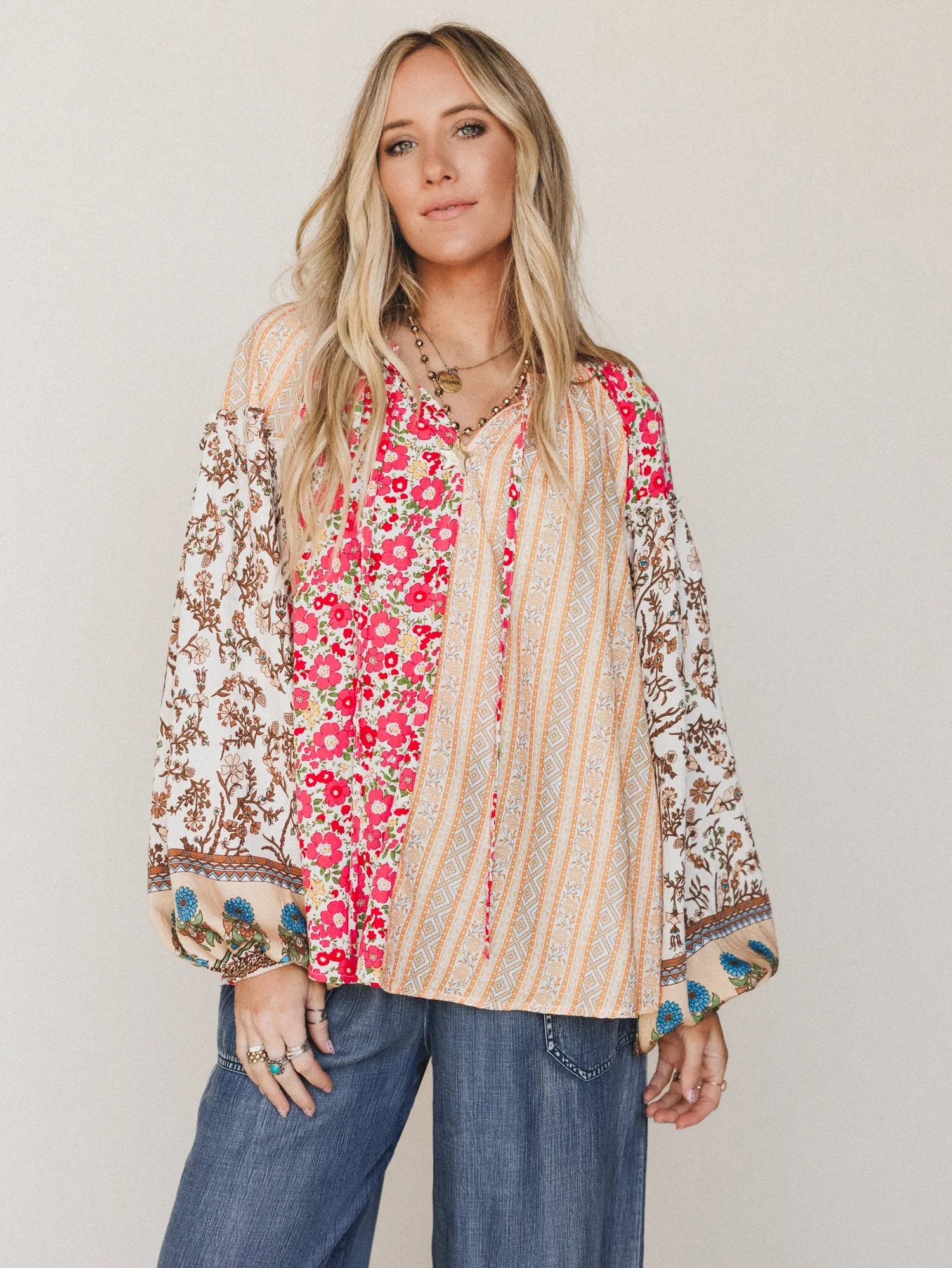Bohemian Lullabies Blouse - Coral sold by Three Bird Nest