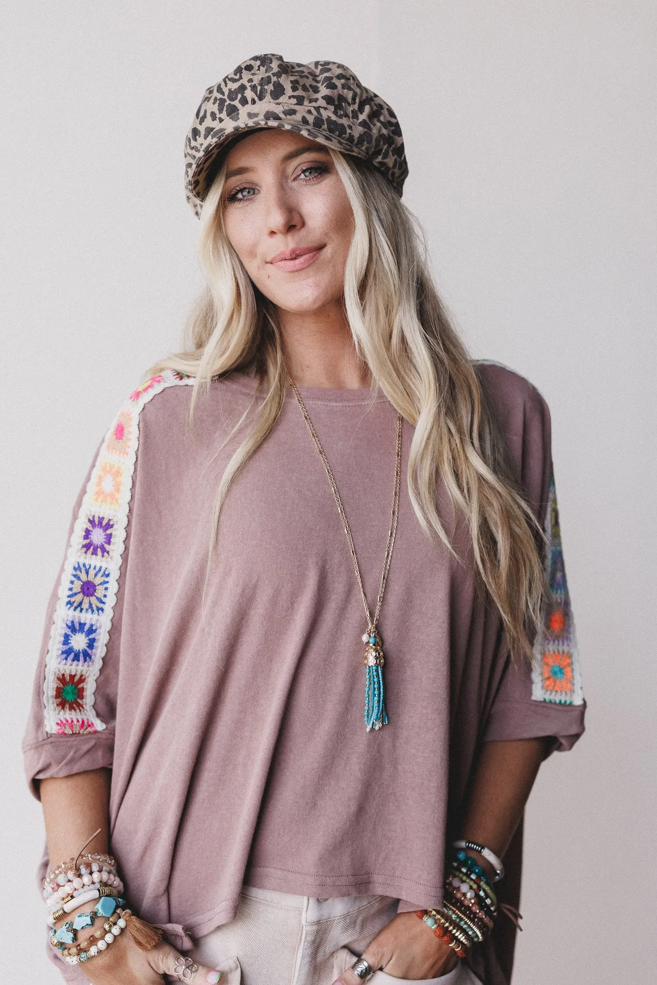 Riverbend Crochet Trim Top - Mocha sold by Three Bird Nest product image thumbnail 3