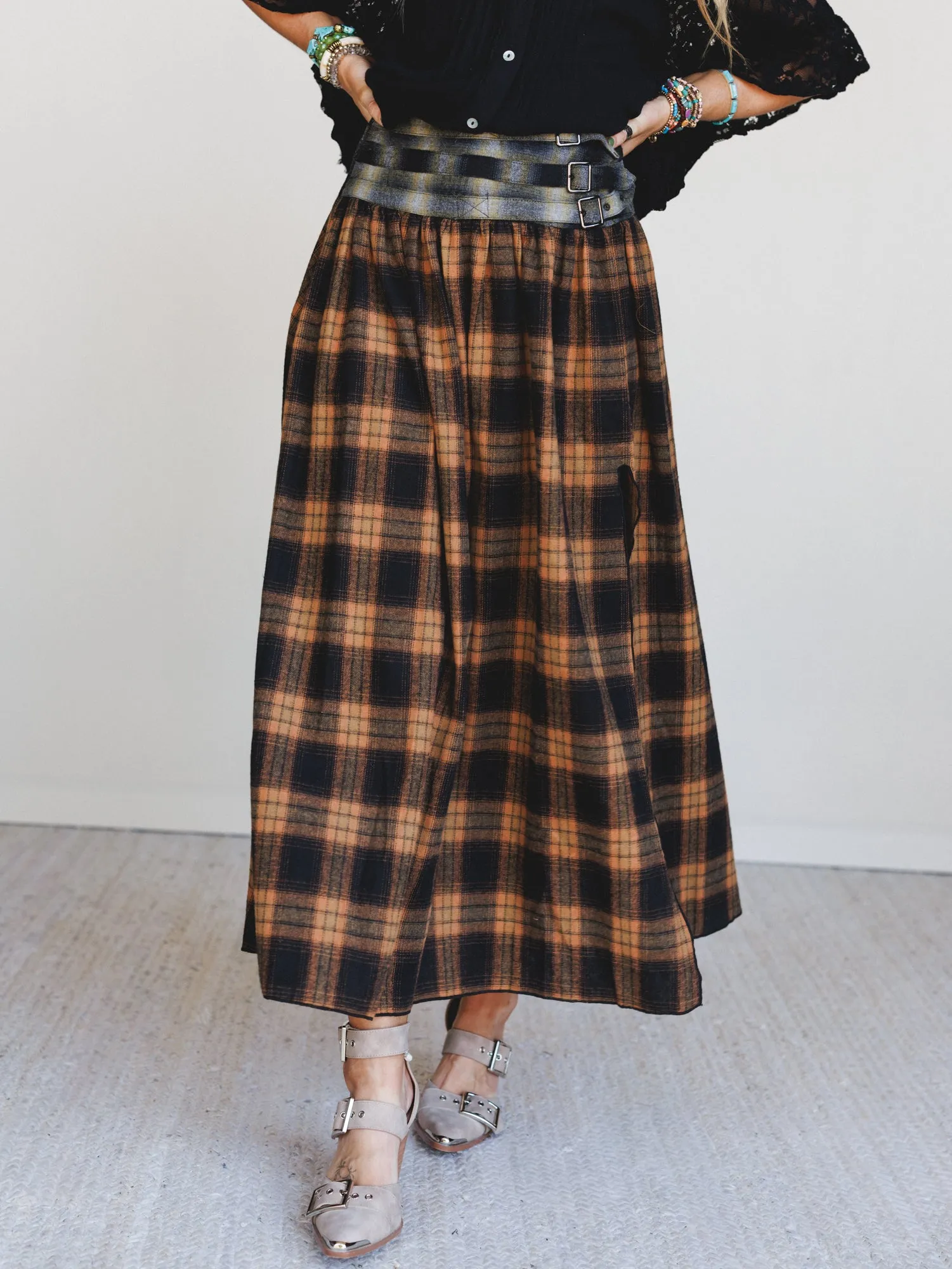 Dusk Meadow Maxi Skirt - Orange sold by Three Bird Nest product image thumbnail 4