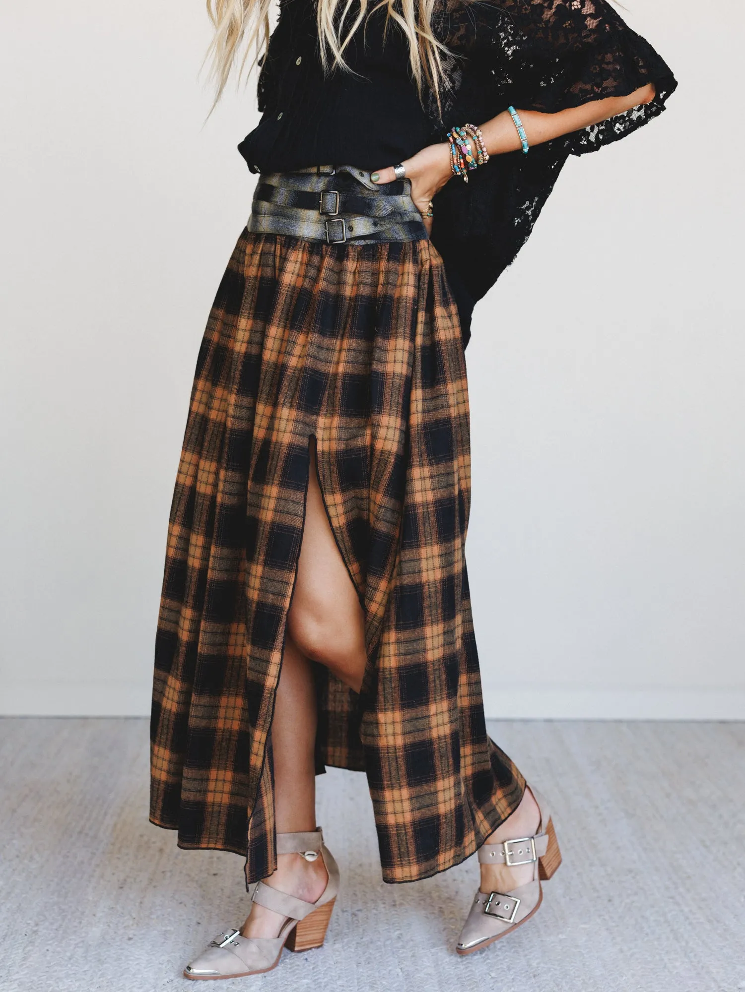 Dusk Meadow Maxi Skirt - Orange sold by Three Bird Nest