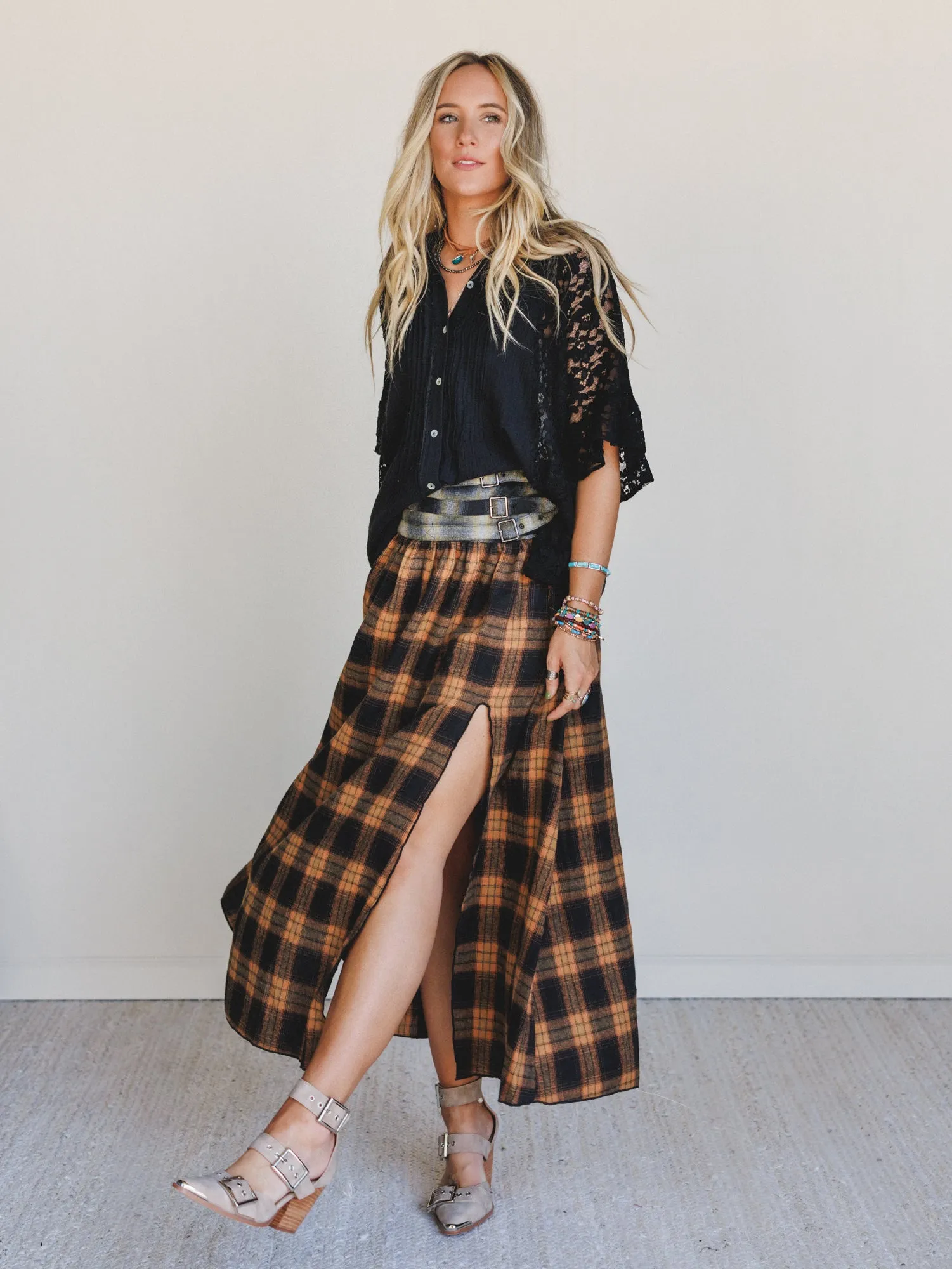 Dusk Meadow Maxi Skirt - Orange sold by Three Bird Nest product image thumbnail 3