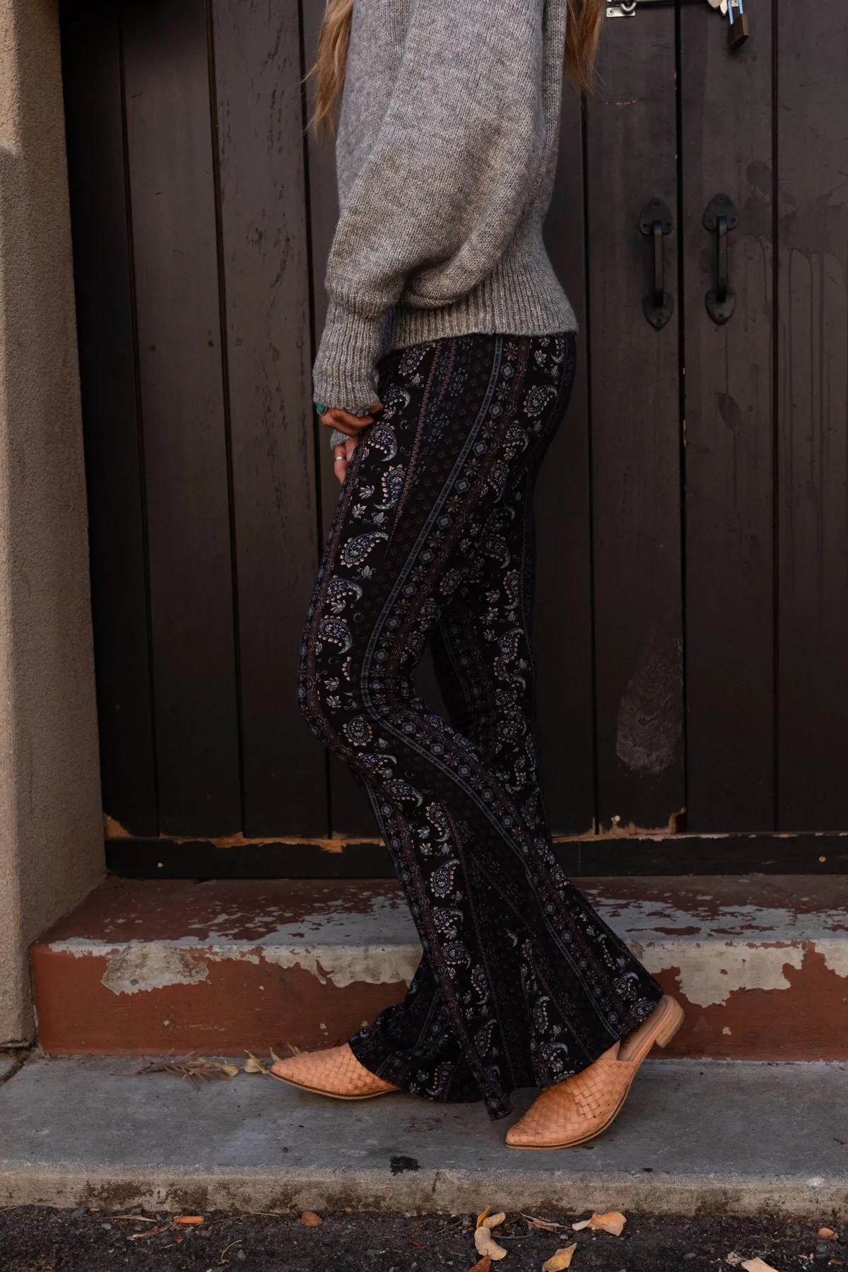 Cher Printed Flare Pants - Navy Floral sold by Three Bird Nest product image thumbnail 3