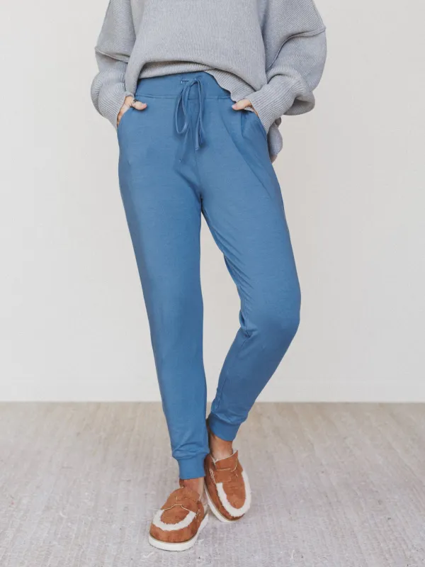 Dani Jogger Lounge Pant - Dusty Blue made by Zenana