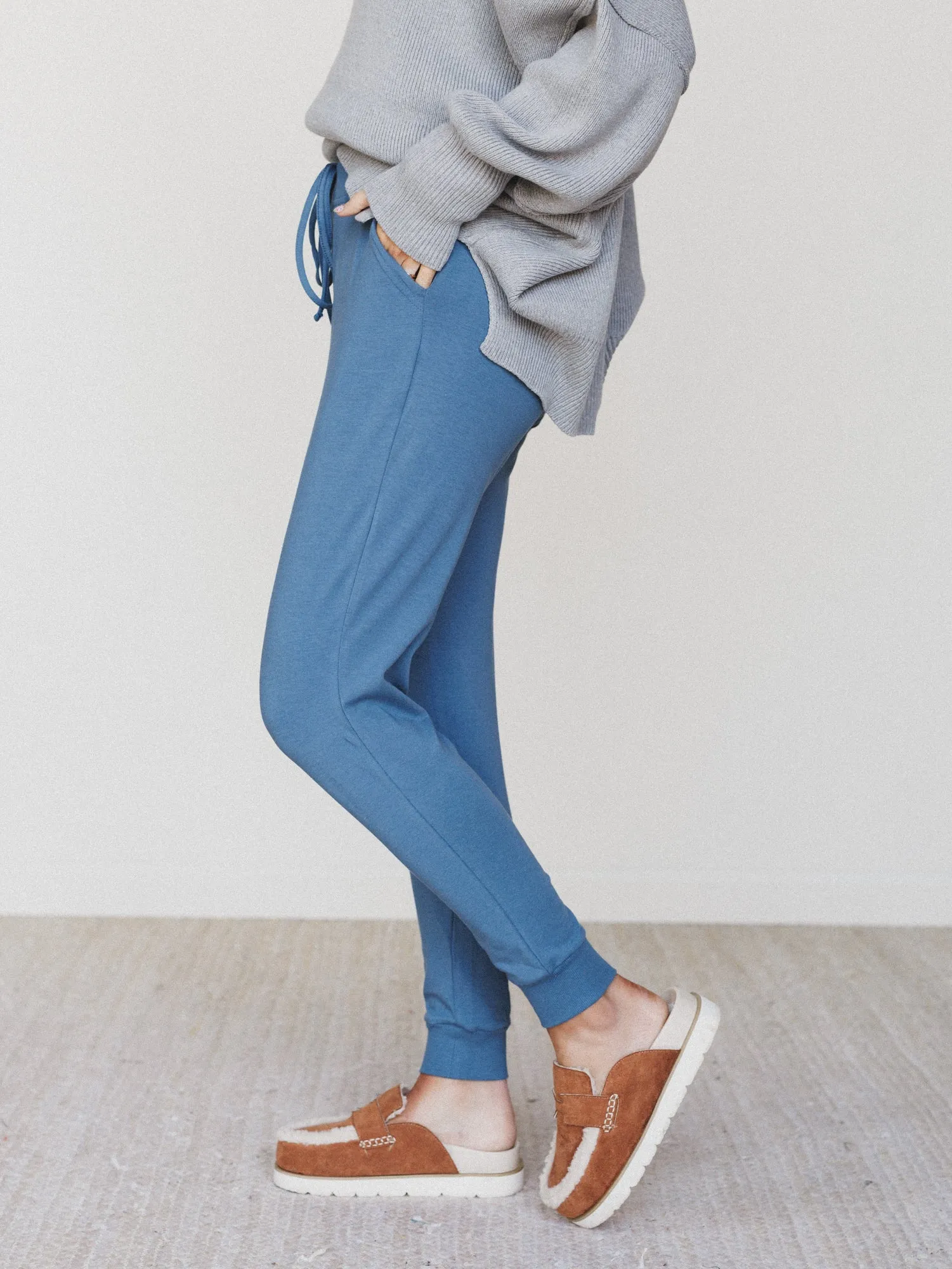 Dani Jogger Lounge Pant - Dusty Blue sold by Three Bird Nest product image thumbnail 2