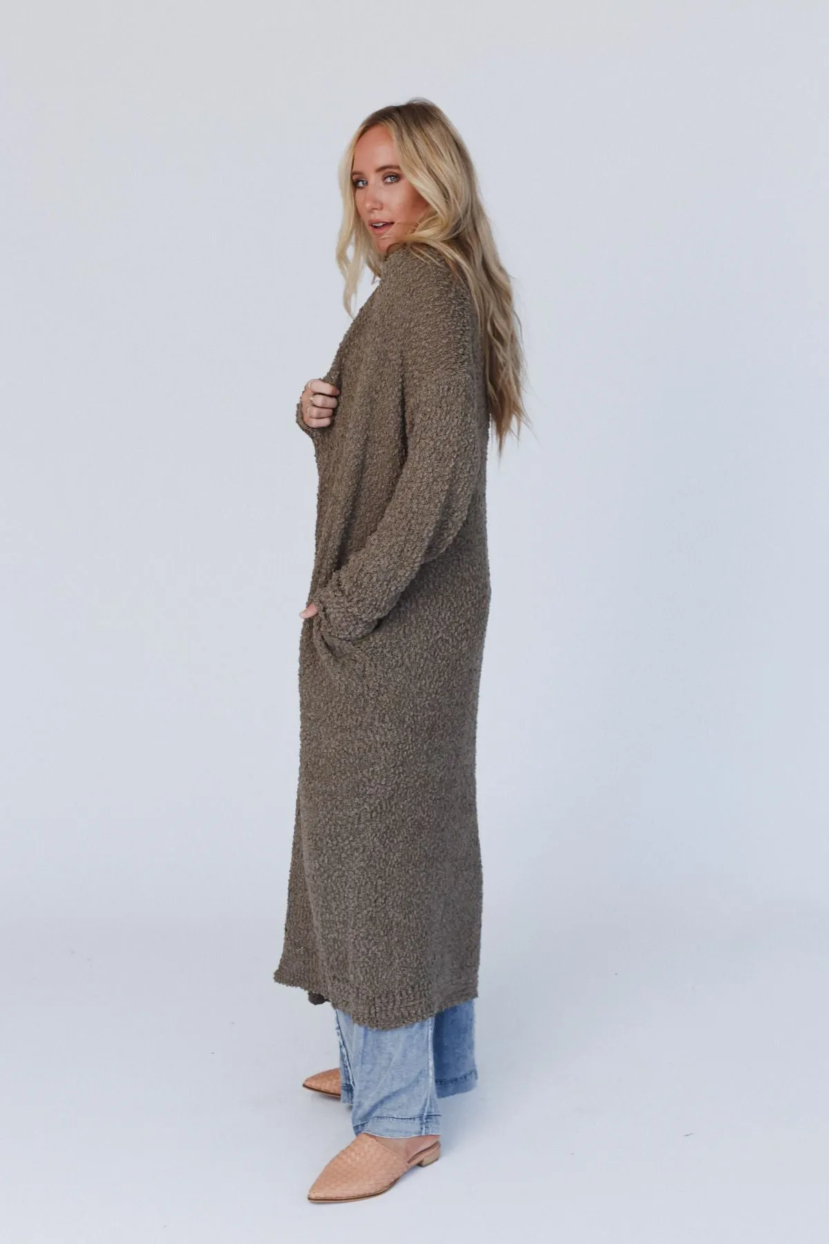 Wednesday Duster Cardigan - Olive sold by Three Bird Nest product image thumbnail 5