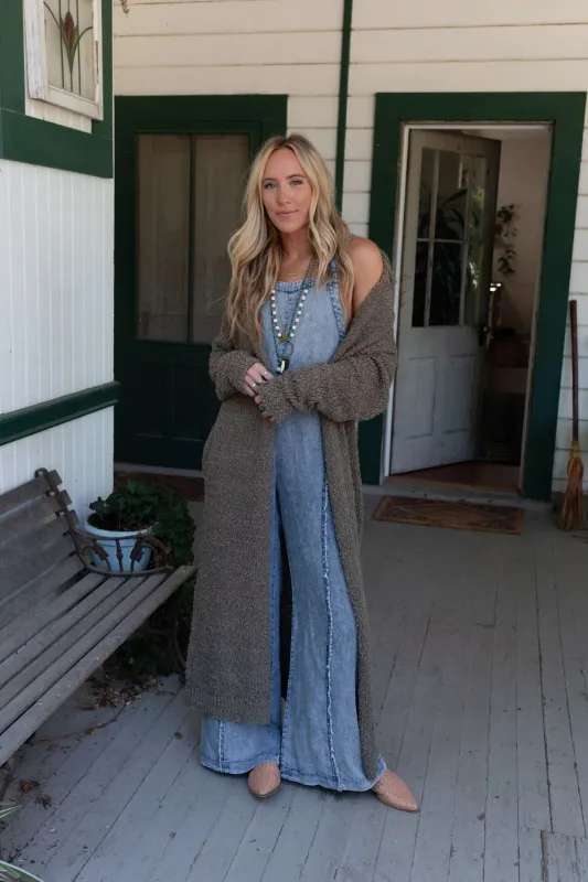 Wednesday Duster Cardigan - Olive made by Listicle