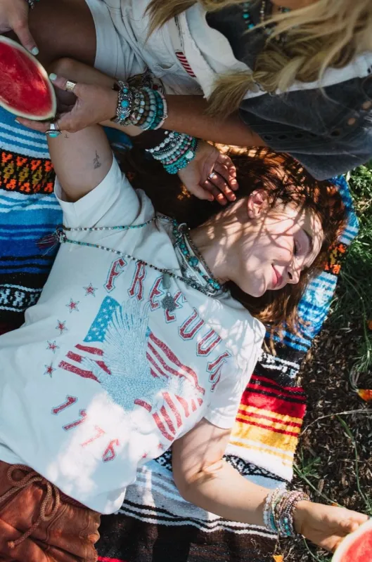 Freedom Eagle Graphic Tee - Ivory made by Three Bird Nest