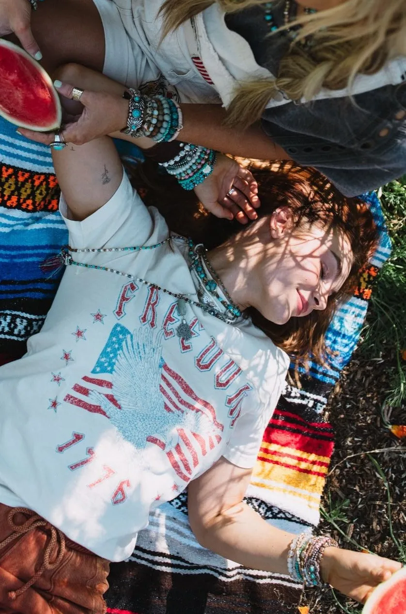 Freedom Eagle Graphic Tee - Ivory sold by Three Bird Nest