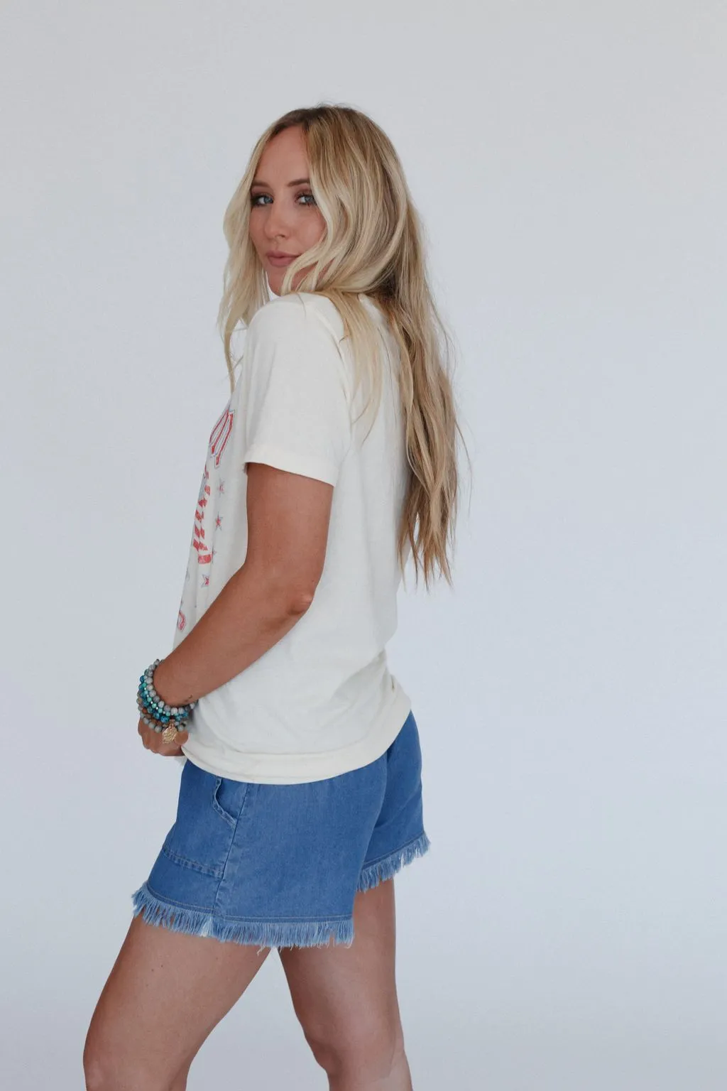 Freedom Eagle Graphic Tee - Ivory sold by Three Bird Nest product image thumbnail 5