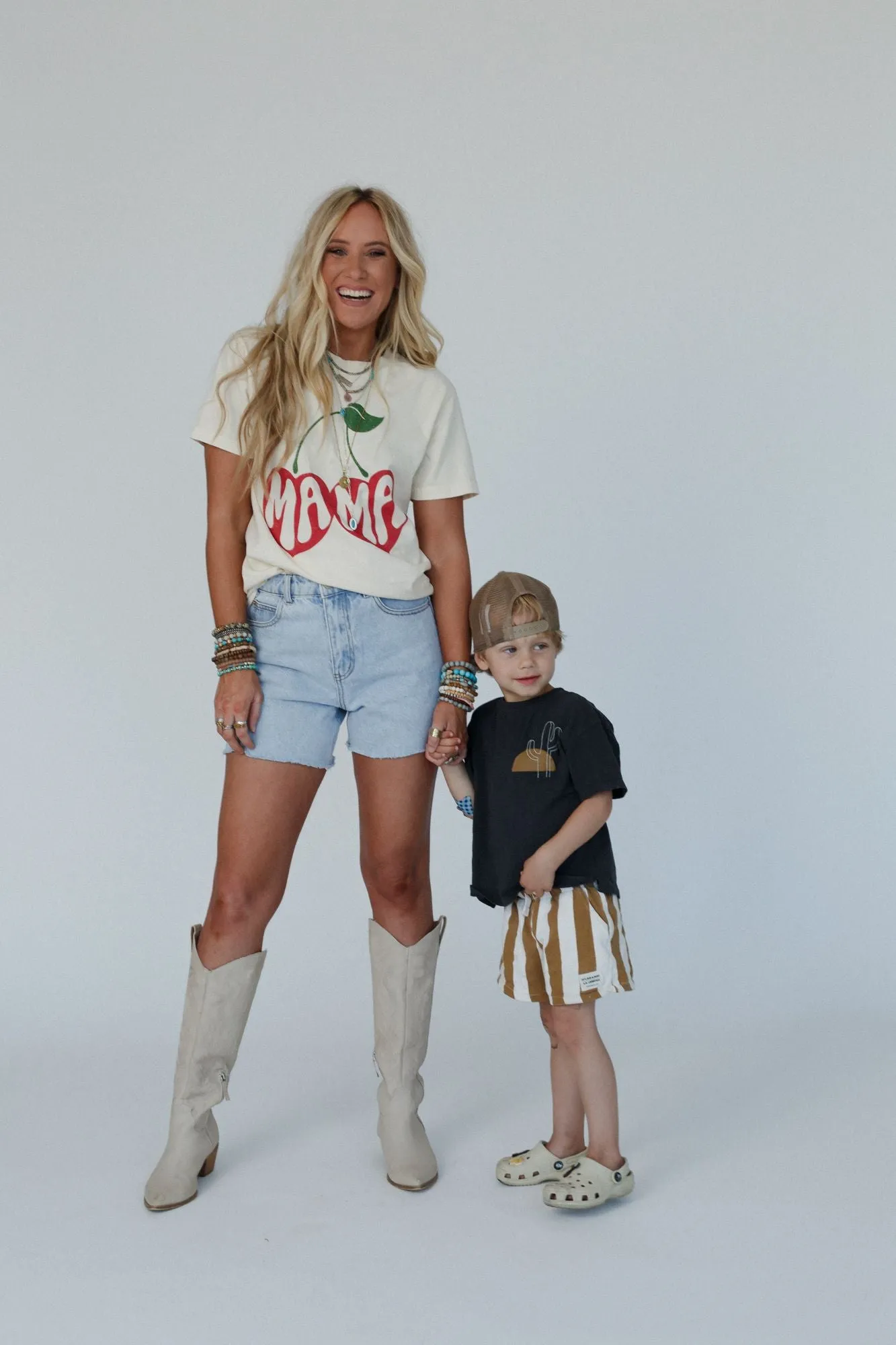Cherry Mama Graphic Tee - Ivory sold by Three Bird Nest