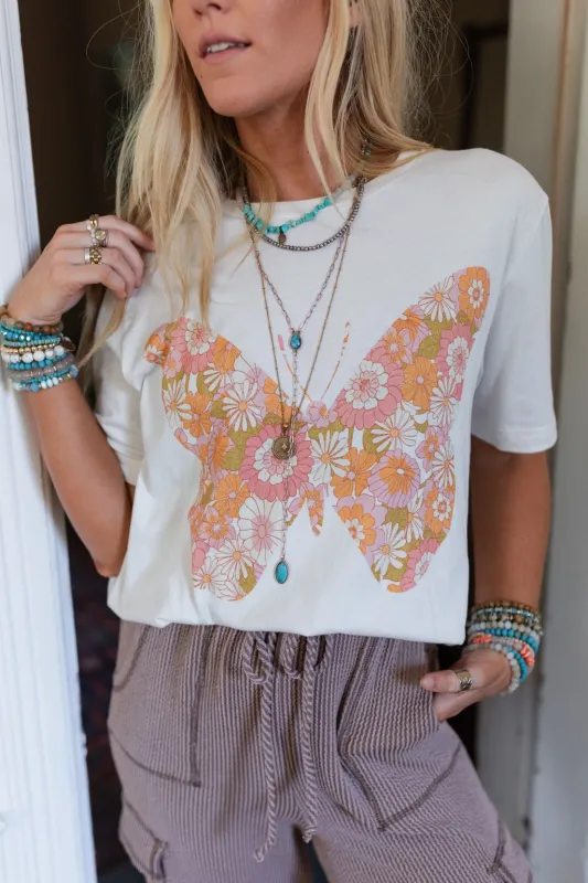 Winged Wonder Graphic Tee - Vintage White made by Three Bird Nest