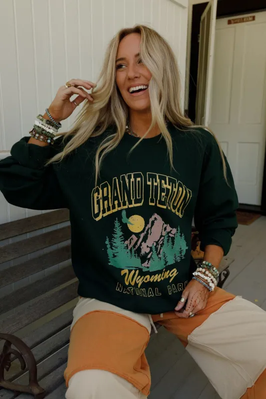 Grand Teton Sweatshirt - Green sold by Three Bird Nest