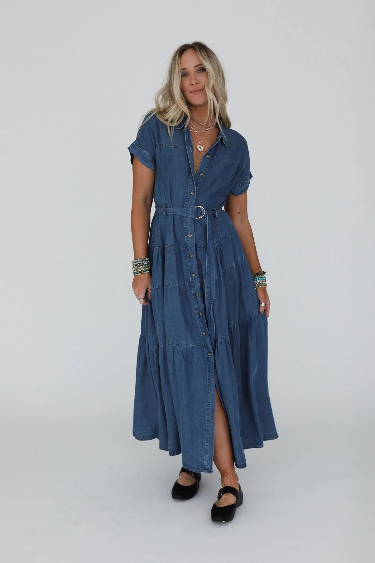Blue Ridge Denim Maxi Dress - Medium Wash sold by Three Bird Nest product image thumbnail 2