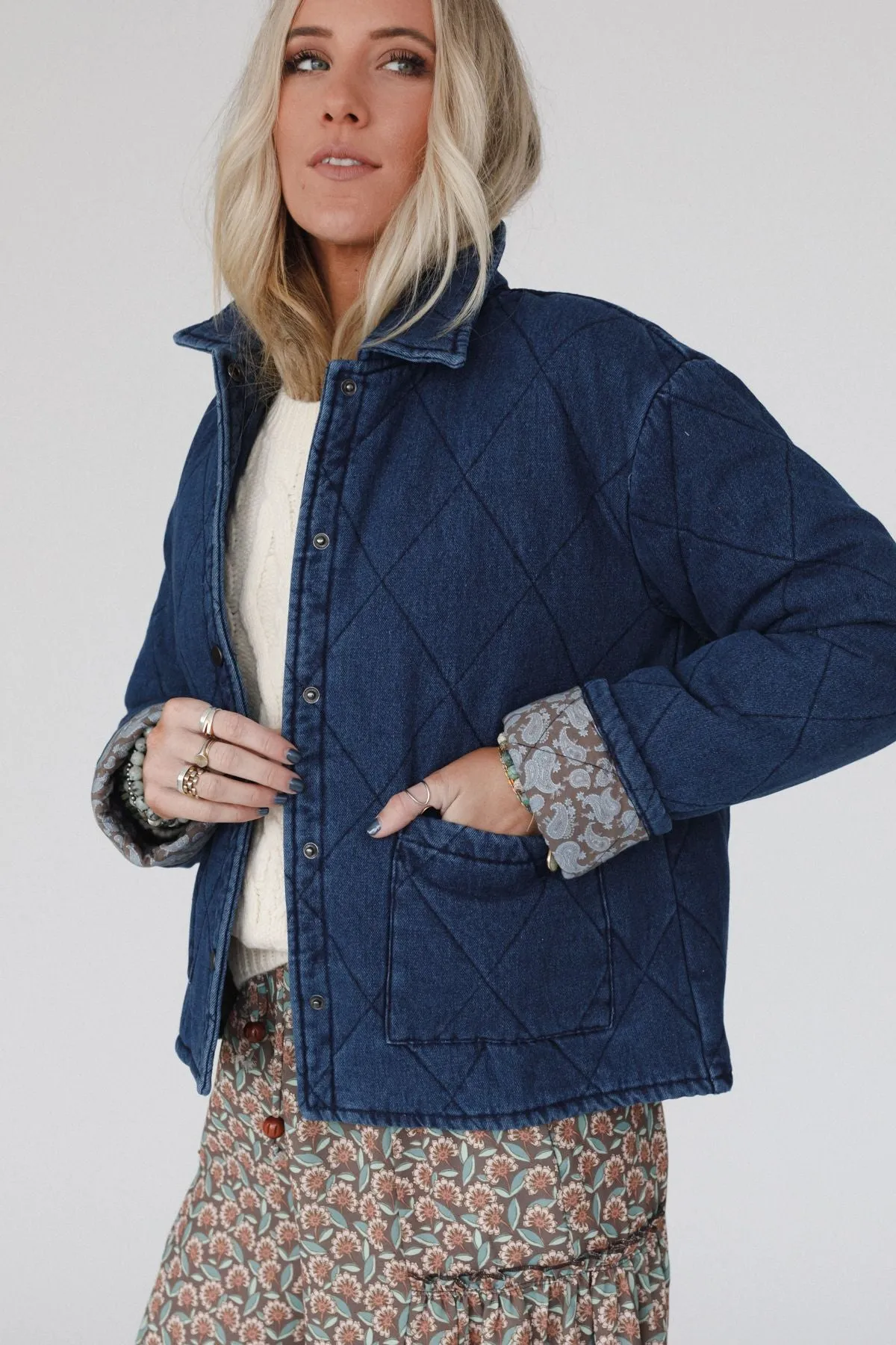 Echo Canyon Quilted Jacket - Dark Denim sold by Three Bird Nest product image thumbnail 2