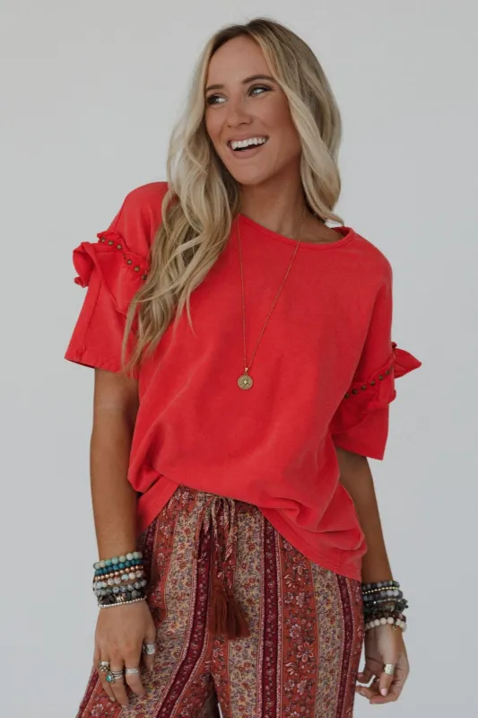 Endless Light Top - Red sold by Three Bird Nest