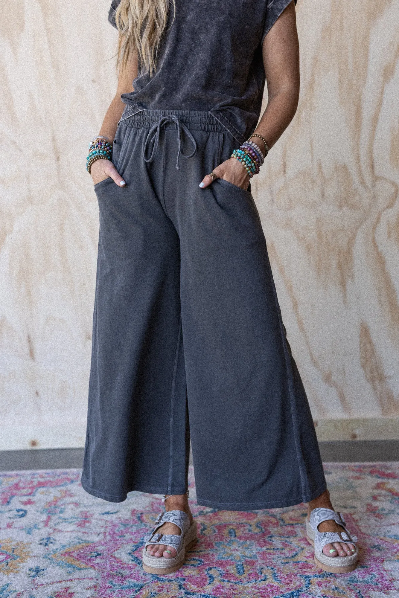 Wild Solstice Drawstring Pants - Black sold by Three Bird Nest