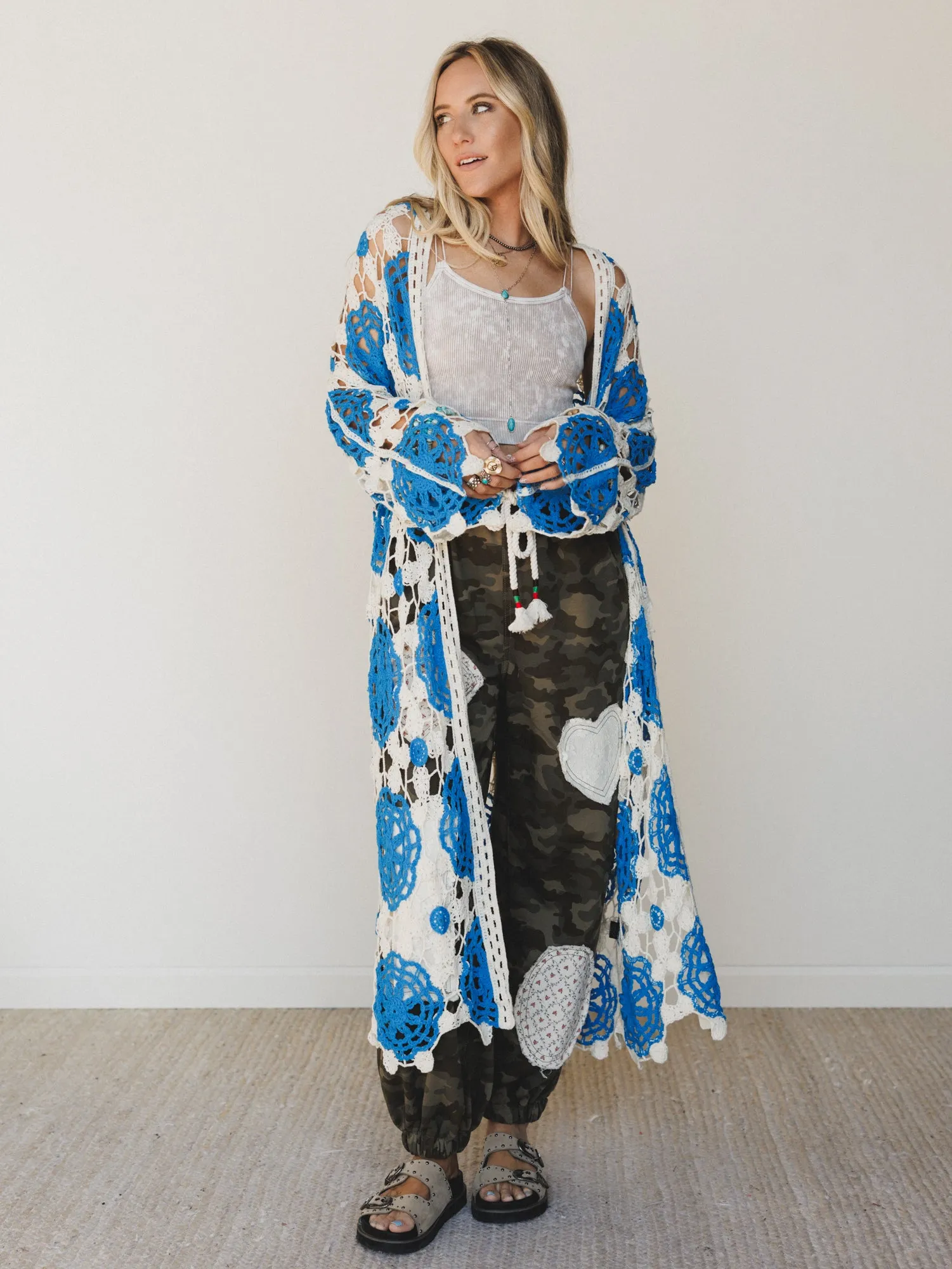 Dazzling Light Duster Kimono - Blue Multi sold by Three Bird Nest product image thumbnail 5