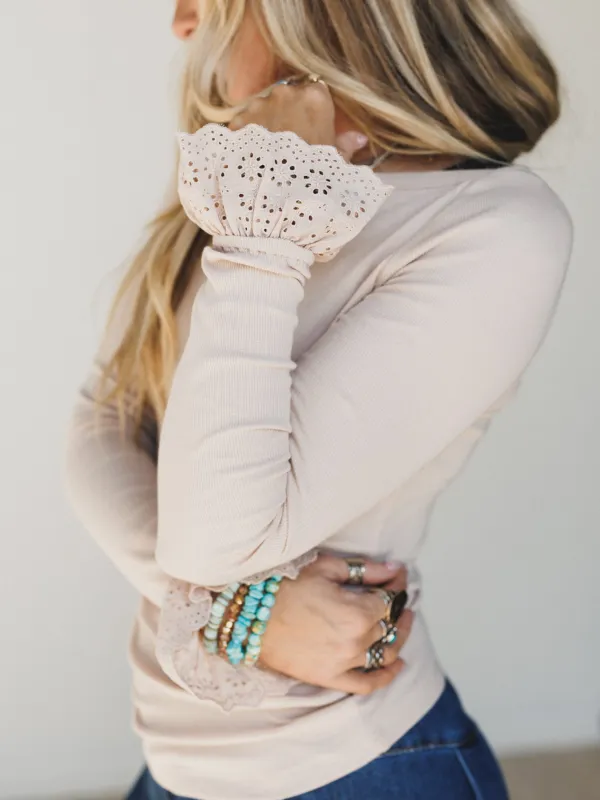 Days of Love Long Sleeve Tee
 - Tan made by easel