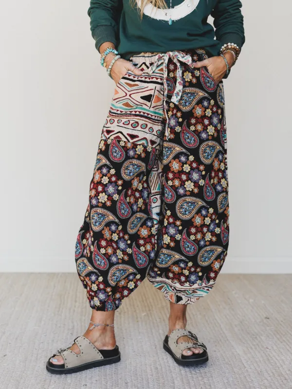 Groovy Effect Pants - Black Multi sold by Three Bird Nest