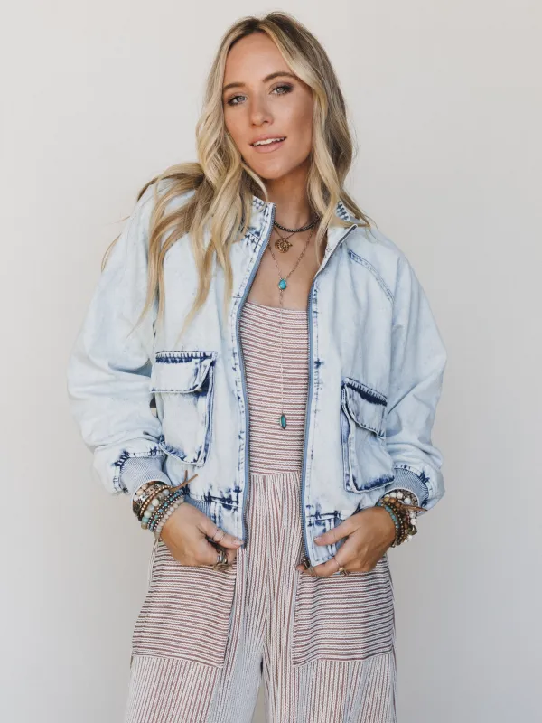 Beauty of the West Embroidered Jacket - Light Wash made by Blue B