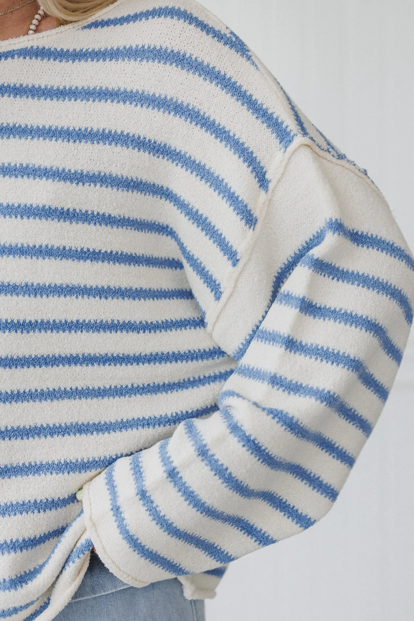 All My Stripes Oversized Sweater - Blue sold by Three Bird Nest product image thumbnail 4