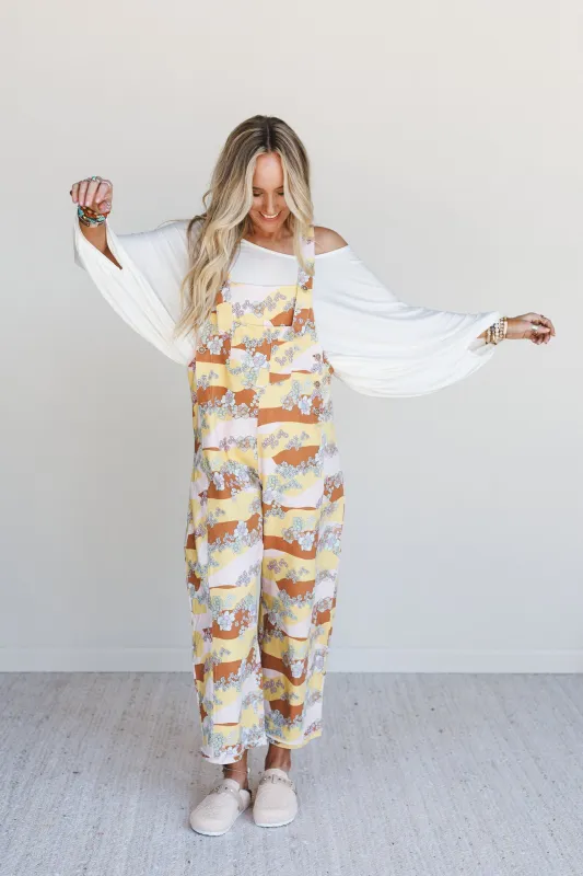 Floral Beat Overalls - Camel made by Davi & Dani