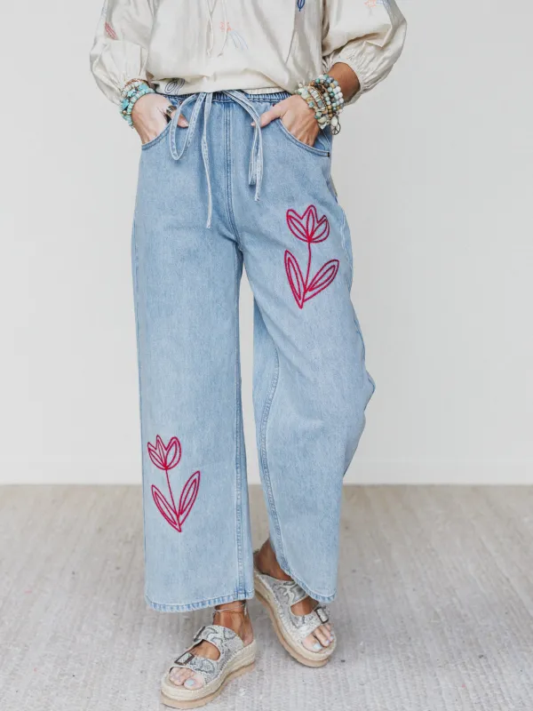 The Nest Soft Petal Denim Pants - Denim made by mittoshop