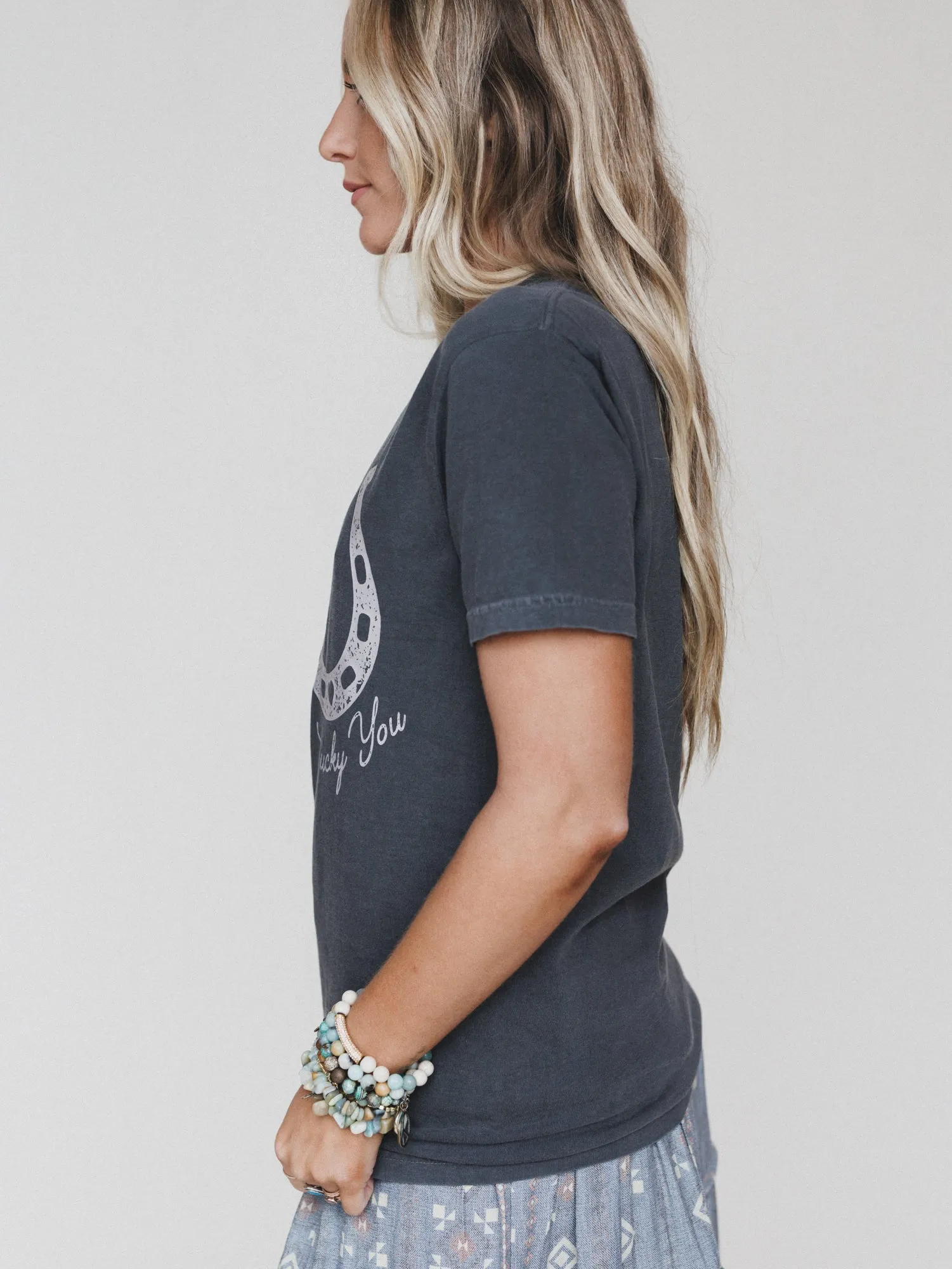 The Nest Lucky You Graphic Tee - Pepper sold by Three Bird Nest product image thumbnail 3