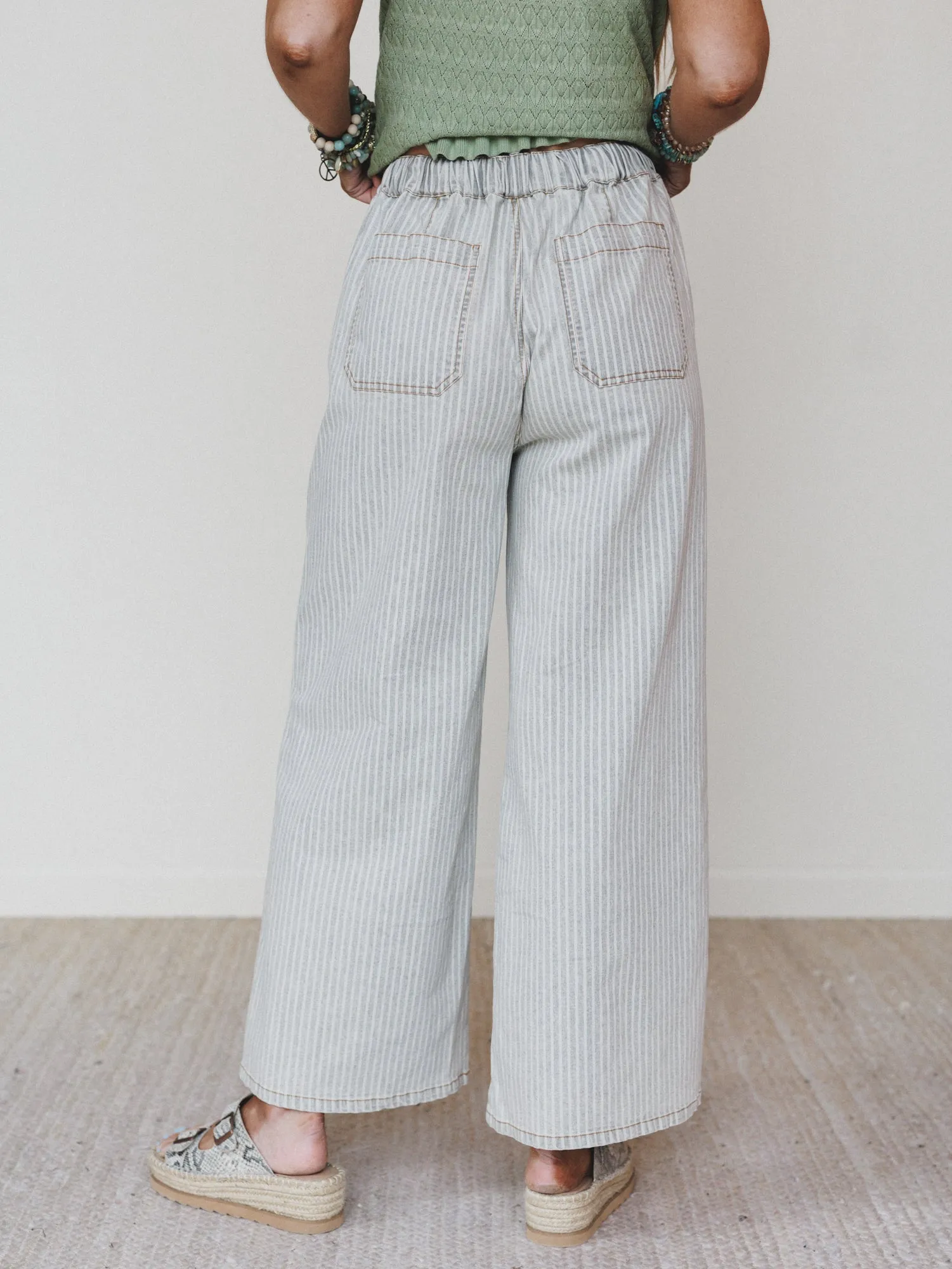 Away at Sea Striped Pants - Washed Black sold by Three Bird Nest product image thumbnail 5