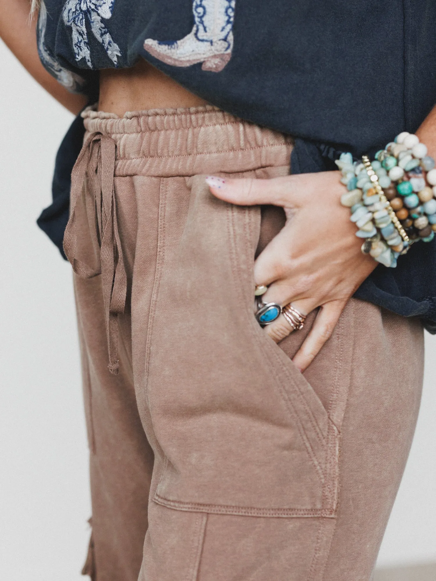 It's a Match Wide Leg Pants - Mocha Mousse sold by Three Bird Nest product image thumbnail 5