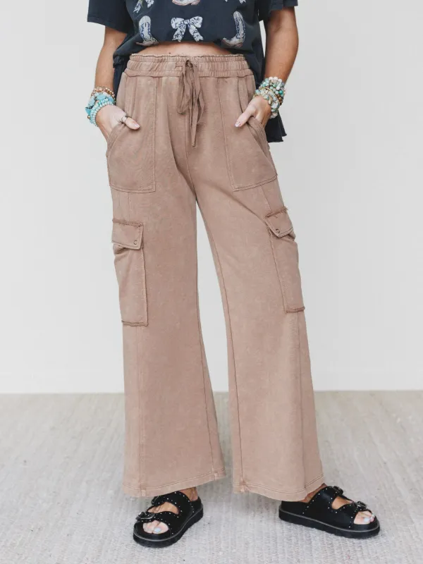 It's a Match Wide Leg Pants - Mocha Mousse made by Three Bird Nest