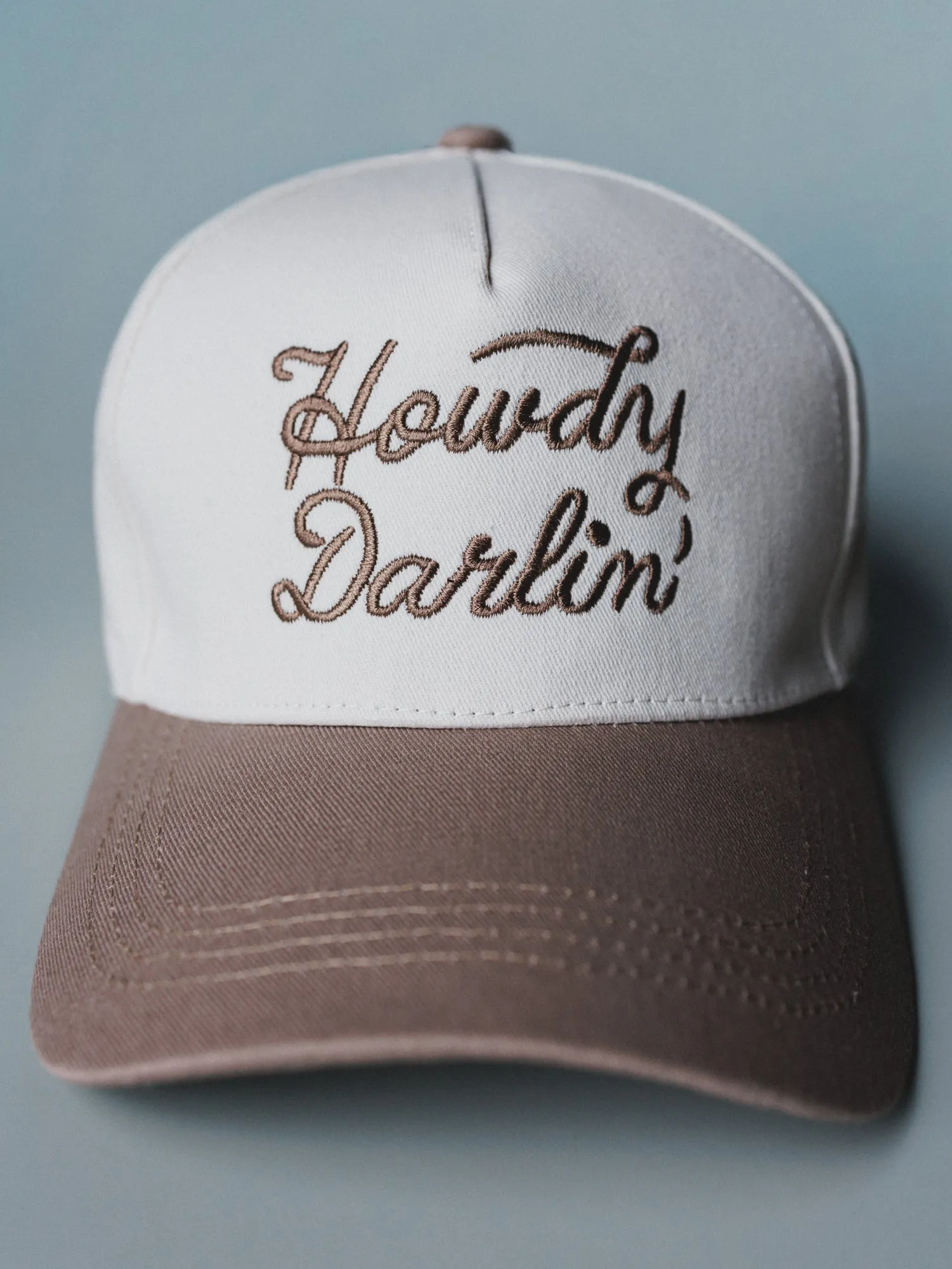 Howdy Darlin Trucker Hat - Ash Mocha sold by Three Bird Nest