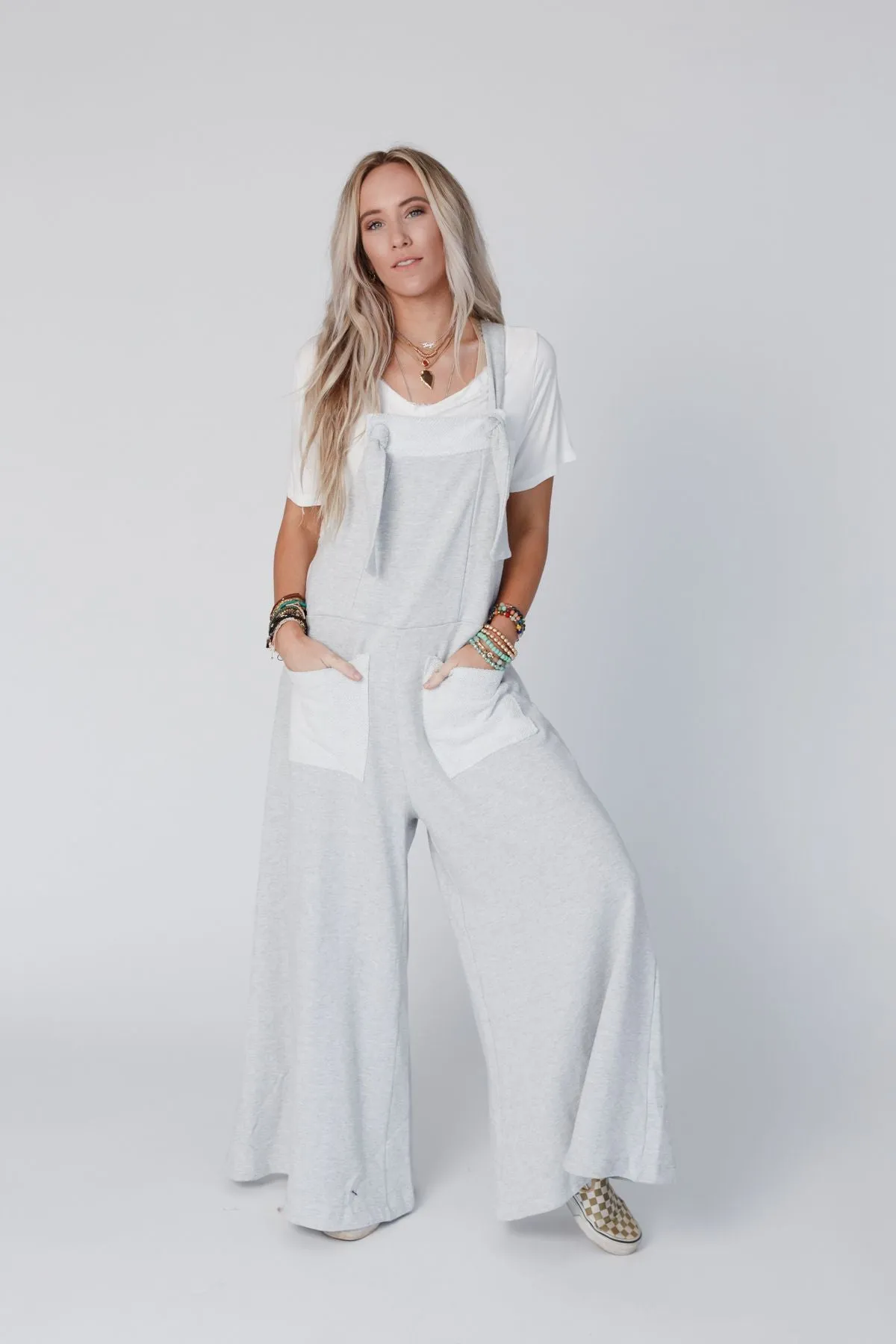 Jodi Jumpsuit - Light Gray sold by Three Bird Nest