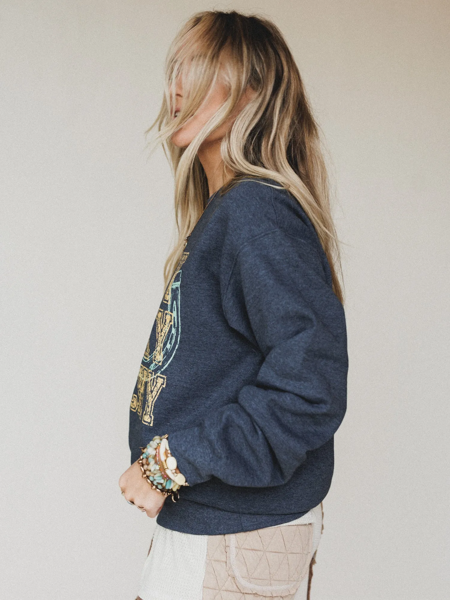 The Nest Lucky Gal Sweatshirt - Dark Heather Gray sold by Three Bird Nest product image thumbnail 3