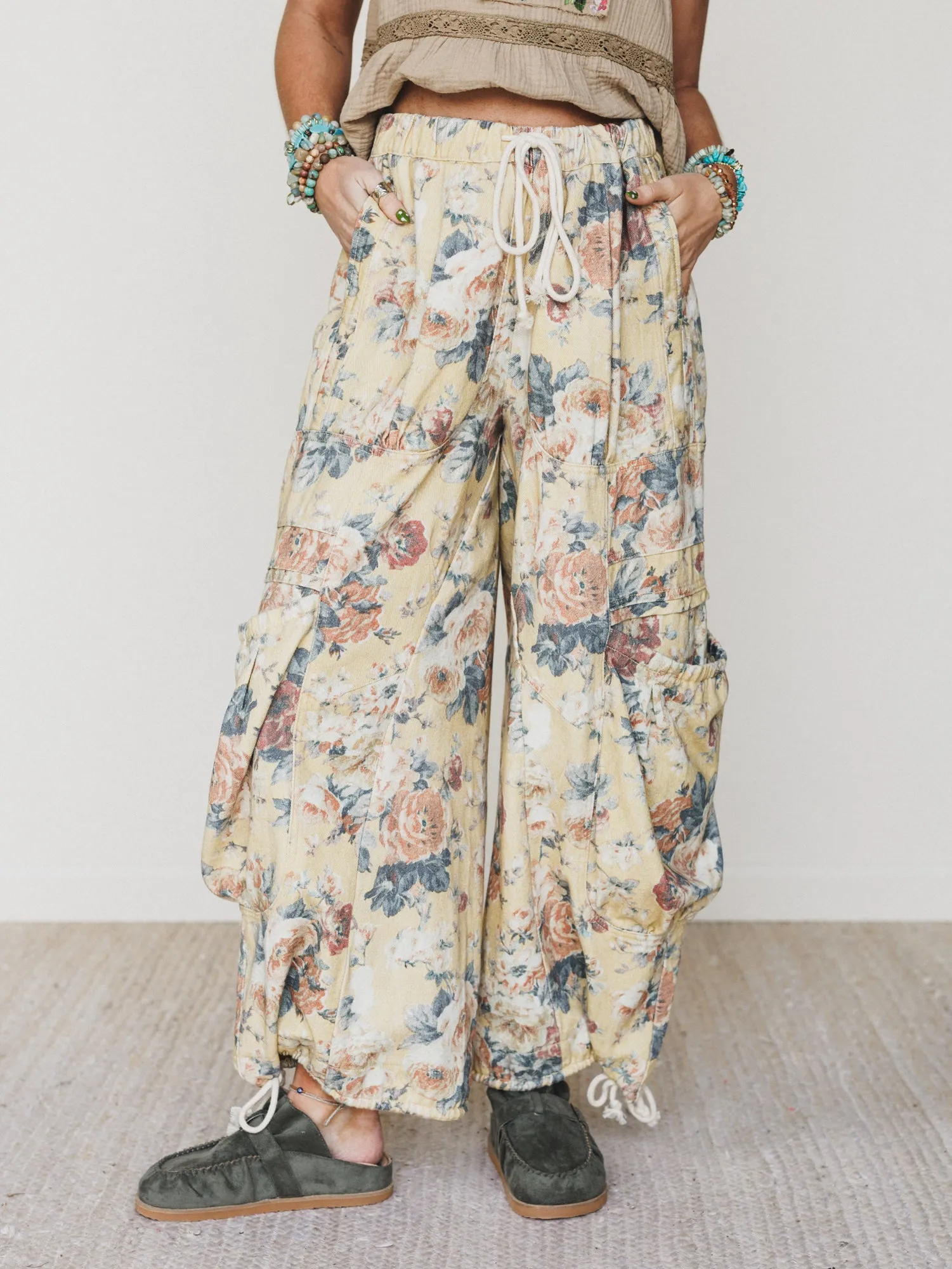 Flower Party Pants - Yellow sold by Three Bird Nest