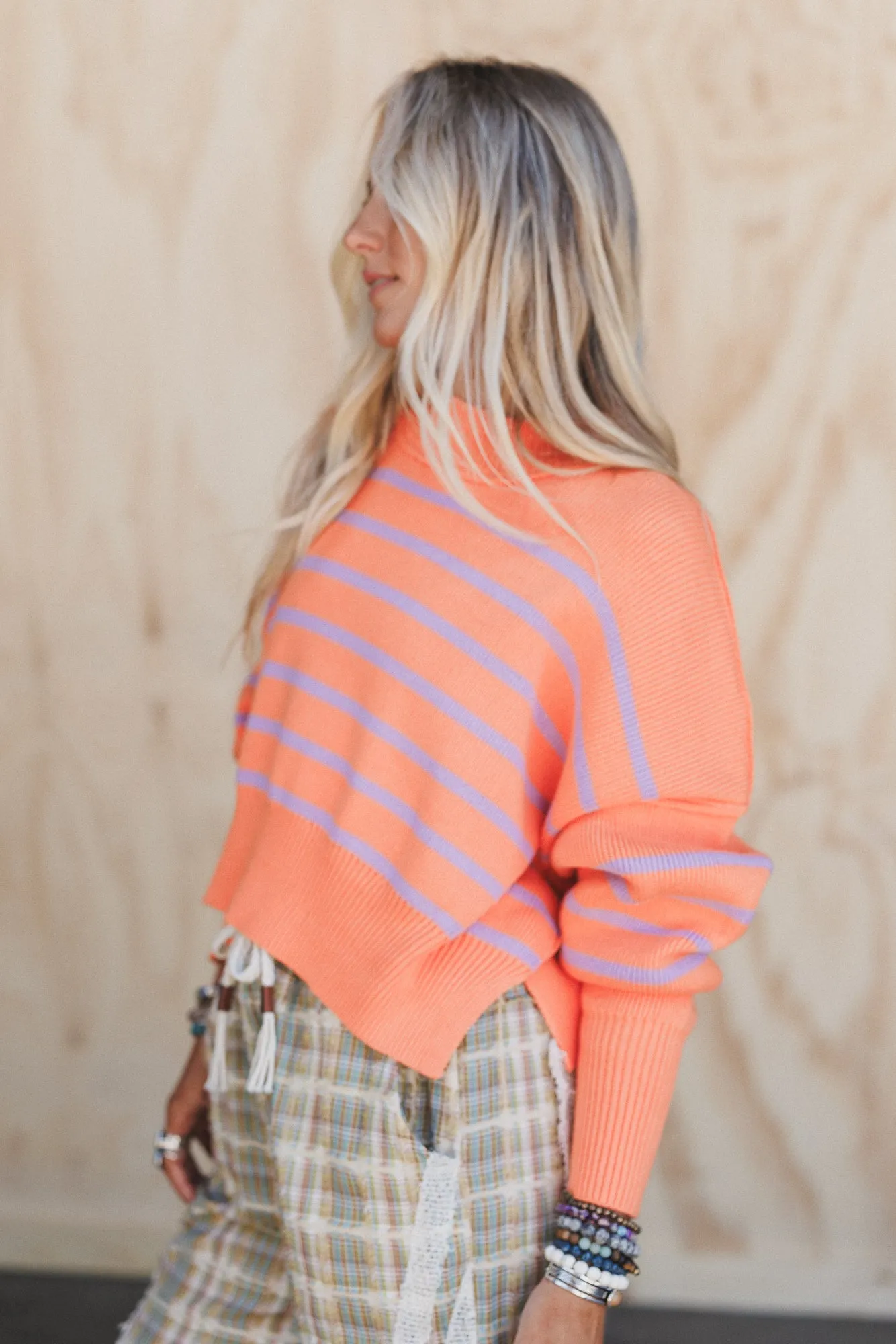 Dream On Striped Sweater - Orange sold by Three Bird Nest product image thumbnail 2