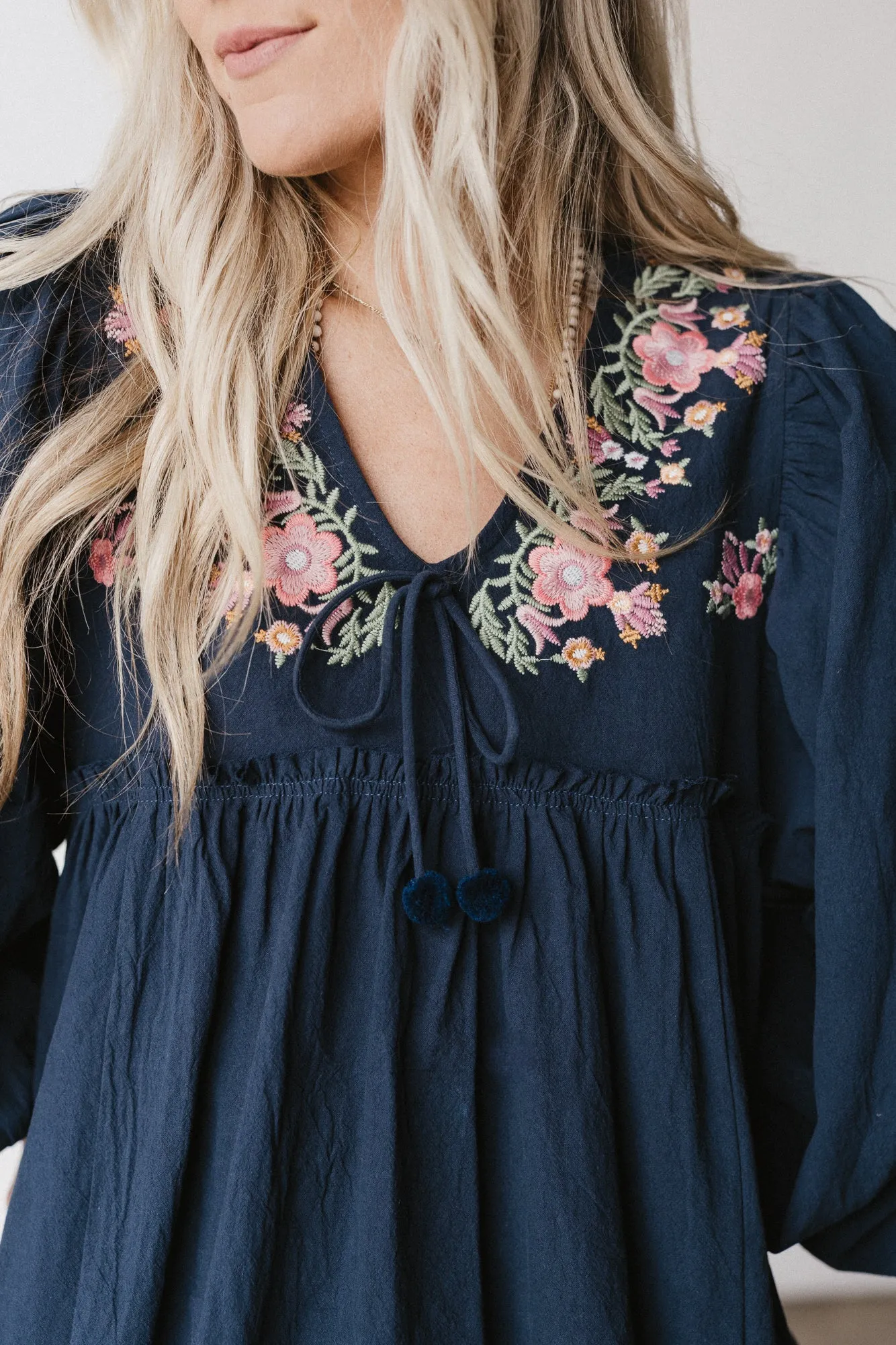 Whimsy Rose Embroidered Top - Navy sold by Three Bird Nest product image thumbnail 2