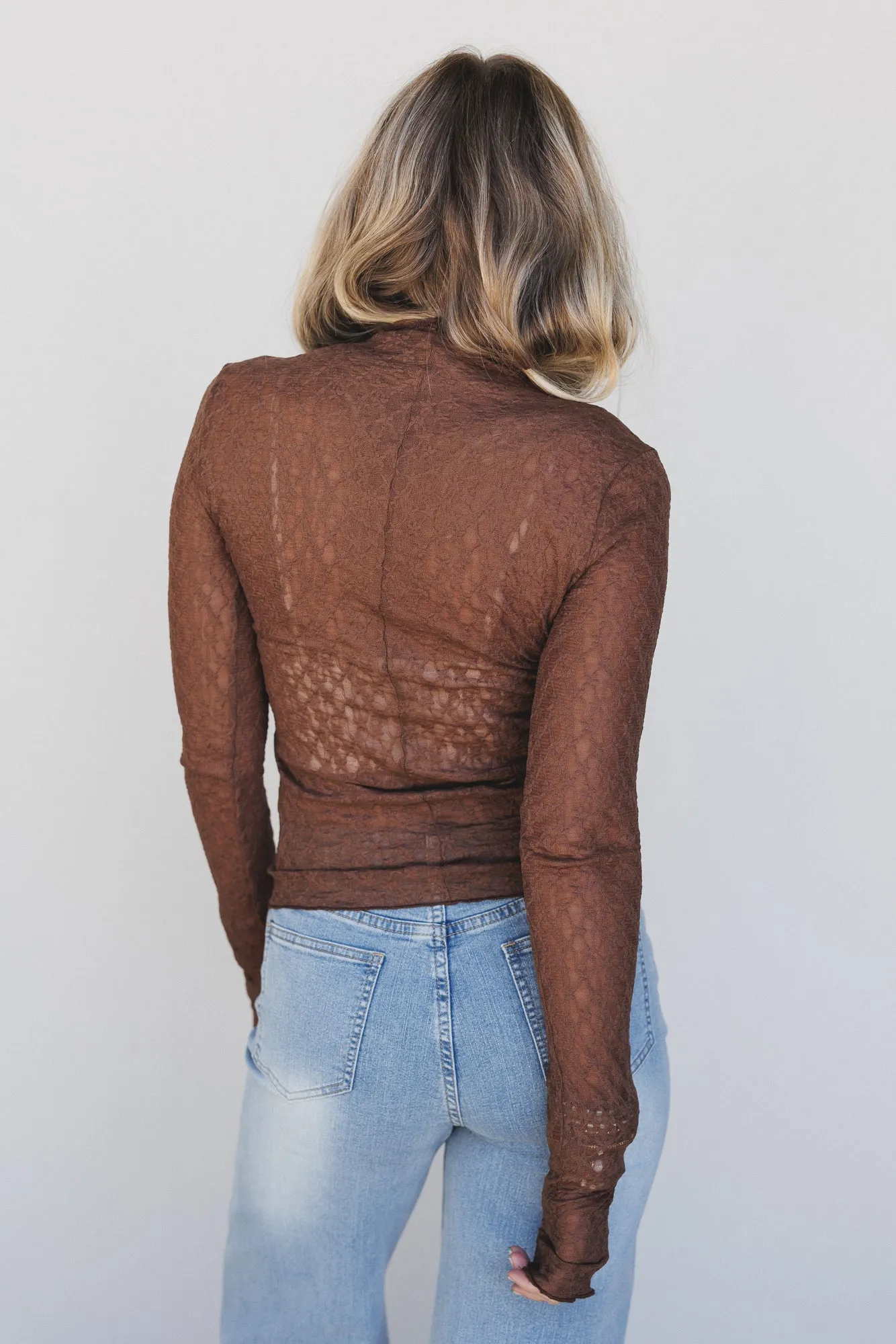 Just For Today Lace Top - Mocha sold by Three Bird Nest product image thumbnail 5