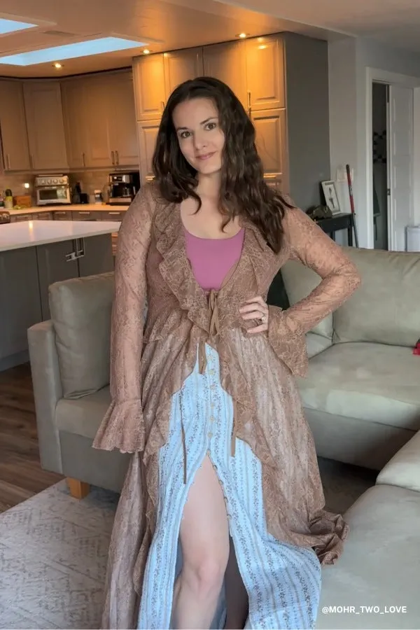 Western Winds Long Sleeve Duster - Mocha sold by Three Bird Nest product image thumbnail 2