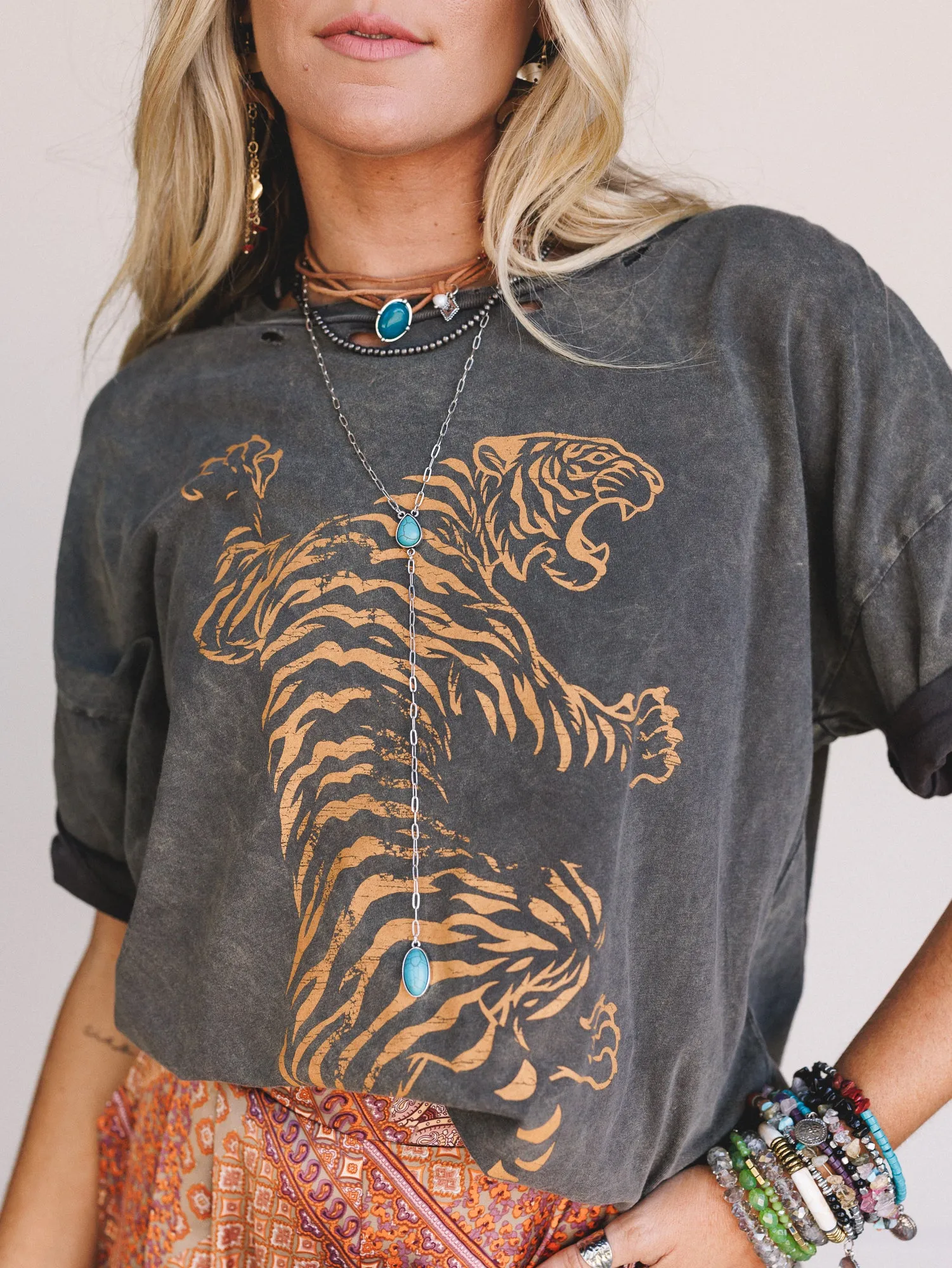Wild Moves Tiger Graphic Tee - Charcoal sold by Three Bird Nest product image thumbnail 4