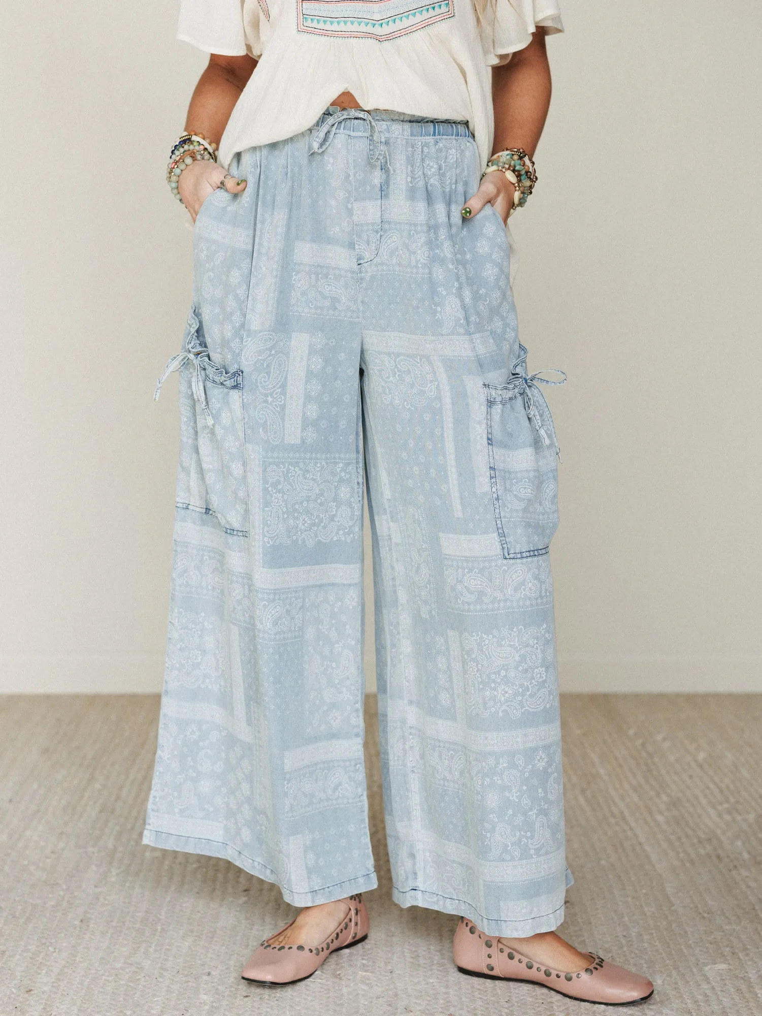 Time to Arrive Pants - Light Denim sold by Three Bird Nest
