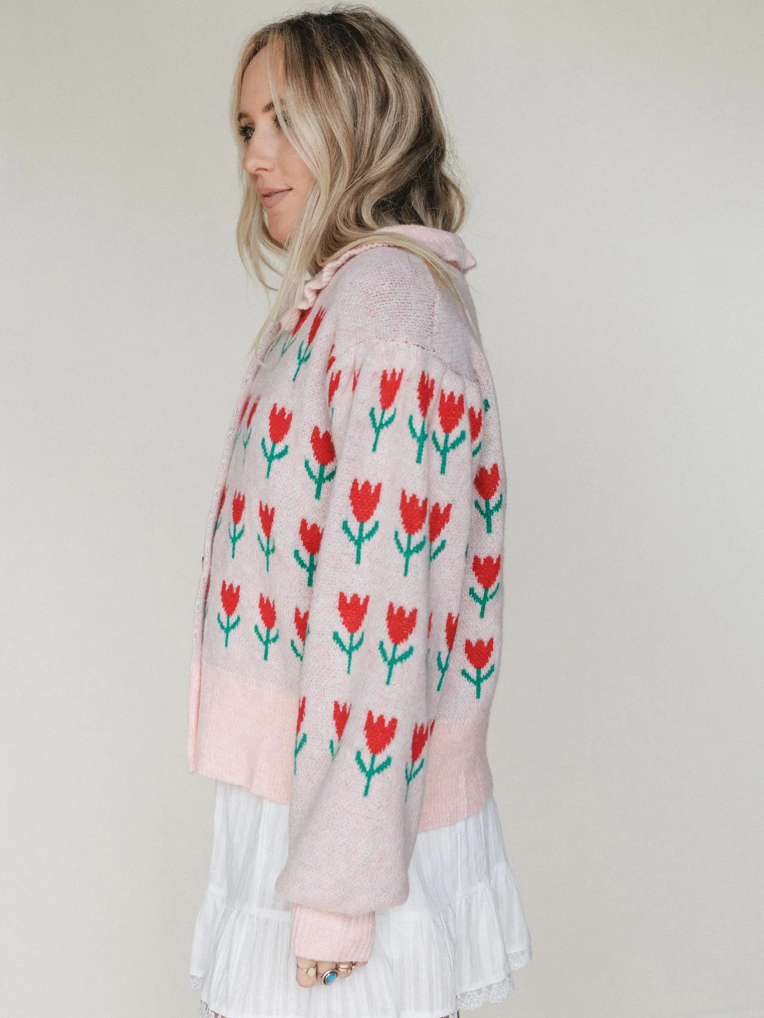 Sweet Petals Cardigan - Pink Red sold by Three Bird Nest product image thumbnail 4