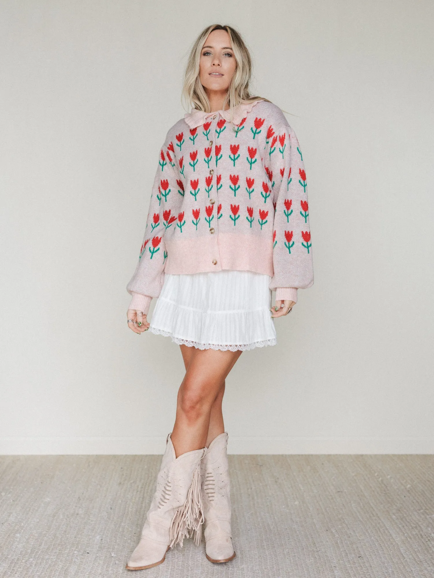 Sweet Petals Cardigan - Pink Red sold by Three Bird Nest product image thumbnail 5