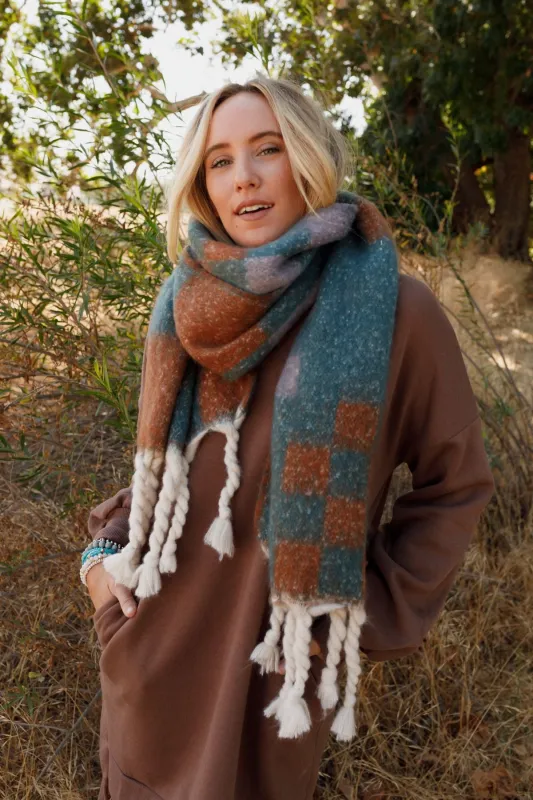 Check Me Out Tassel Scarf - Teal made by Three Bird Nest