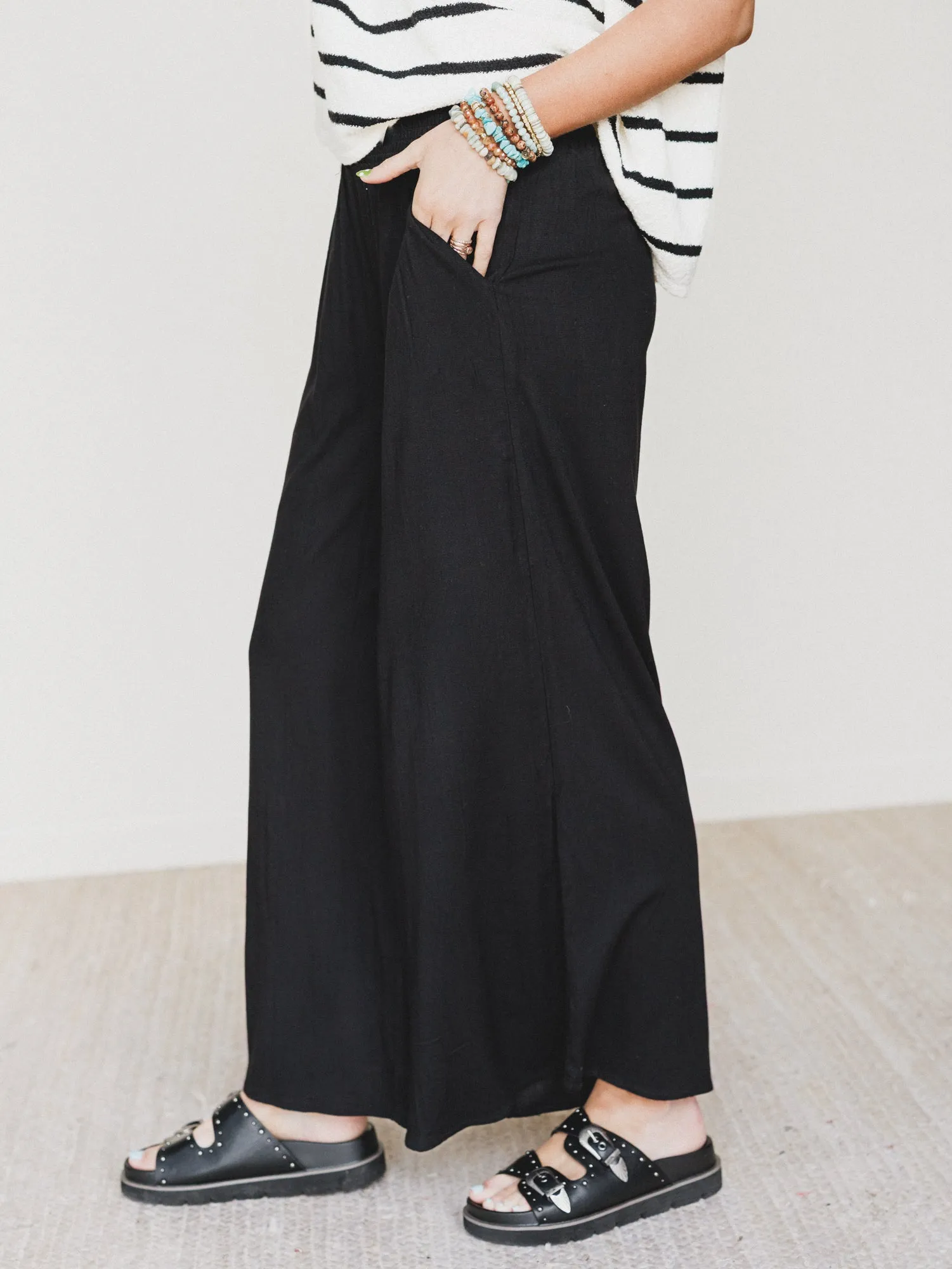 Seek The Moon Wide Leg Pants - Black sold by Three Bird Nest product image thumbnail 2