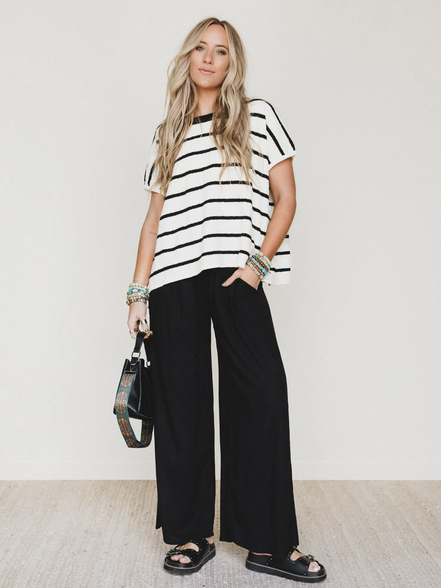 Seek The Moon Wide Leg Pants - Black sold by Three Bird Nest product image thumbnail 5